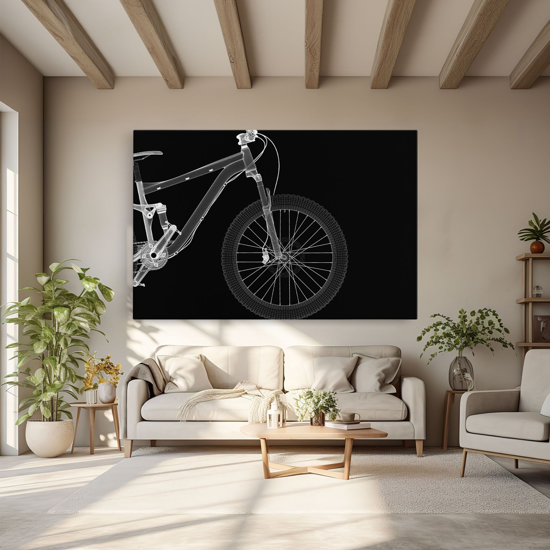 3d White Model Bike mockup 6