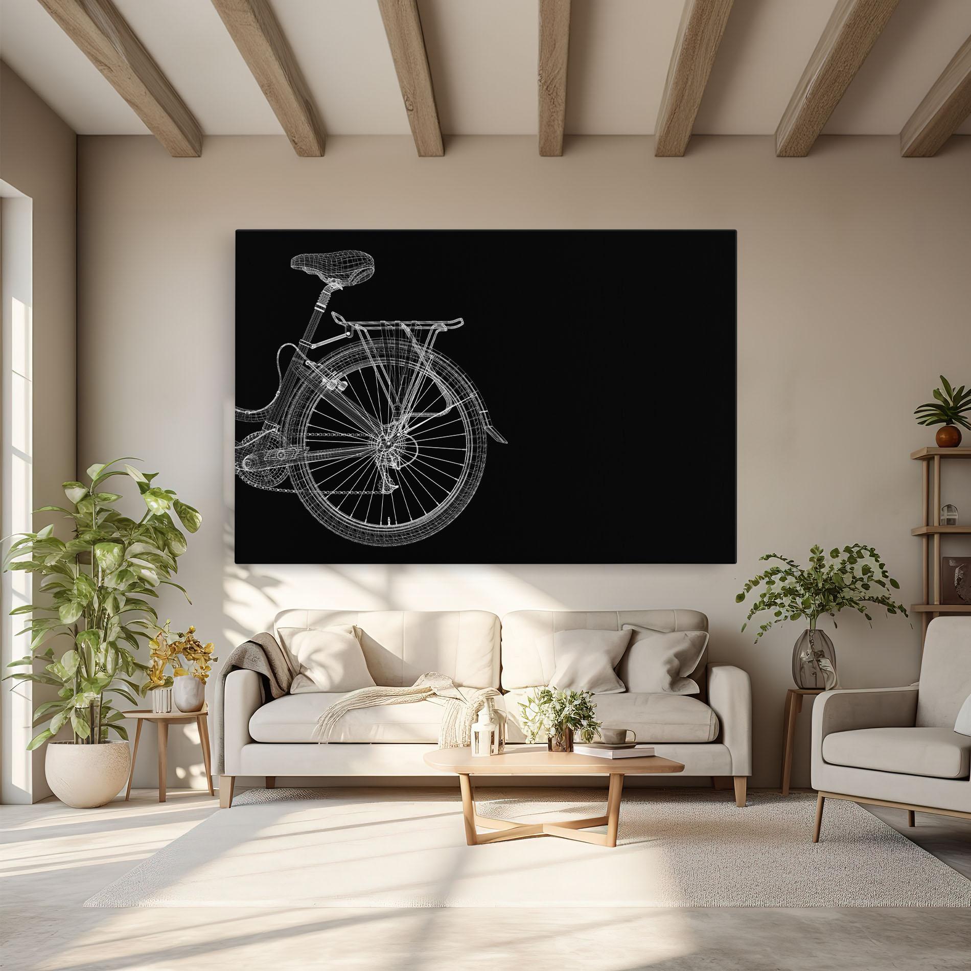Vászonkép 3d Wire Model Bike mockup 6