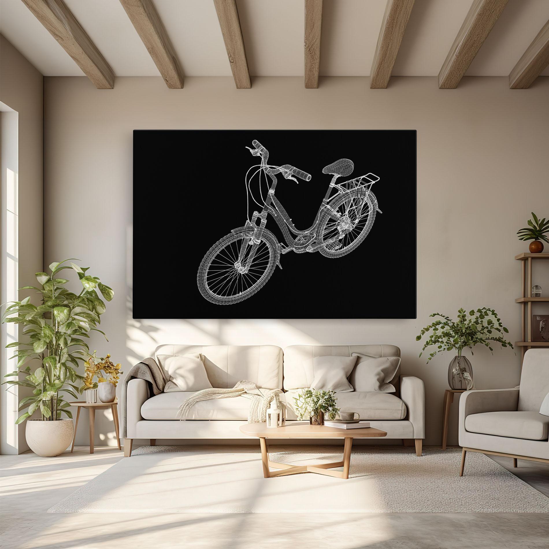 Vászonkép Bicycle 3d Model mockup 6