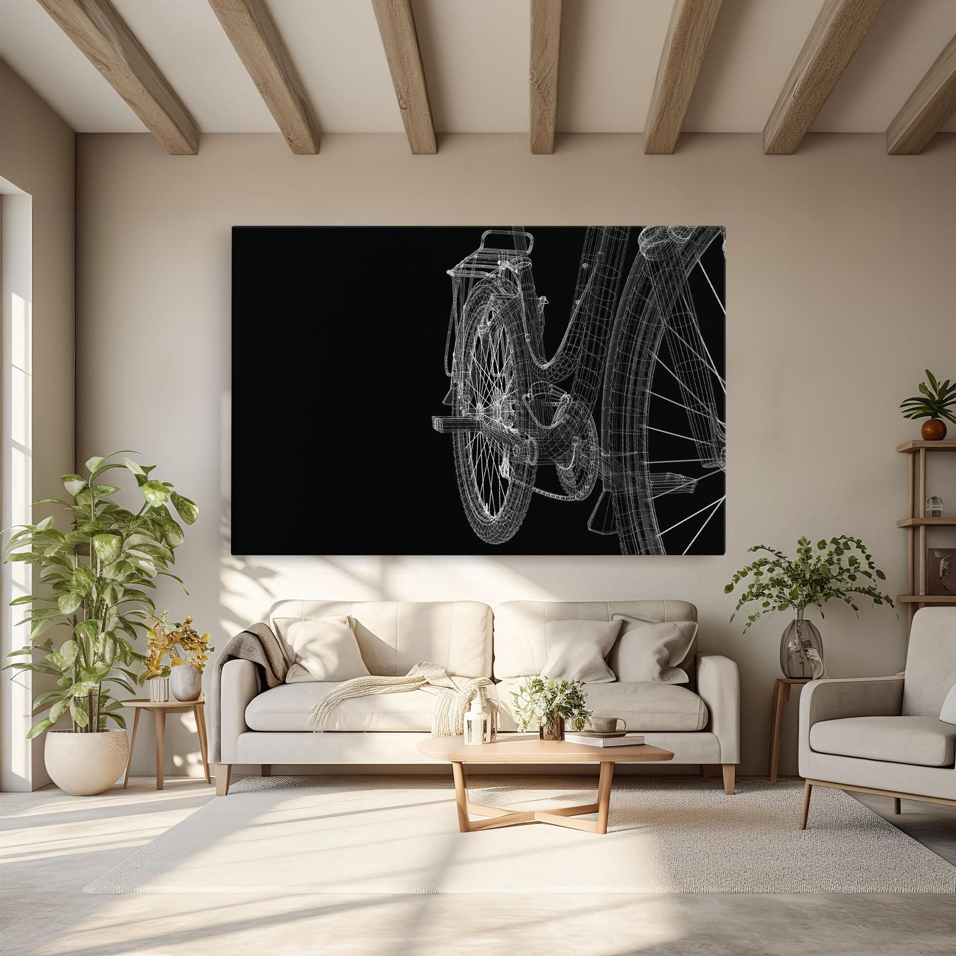 Vászonkép Bike Wire Model 3d mockup 6