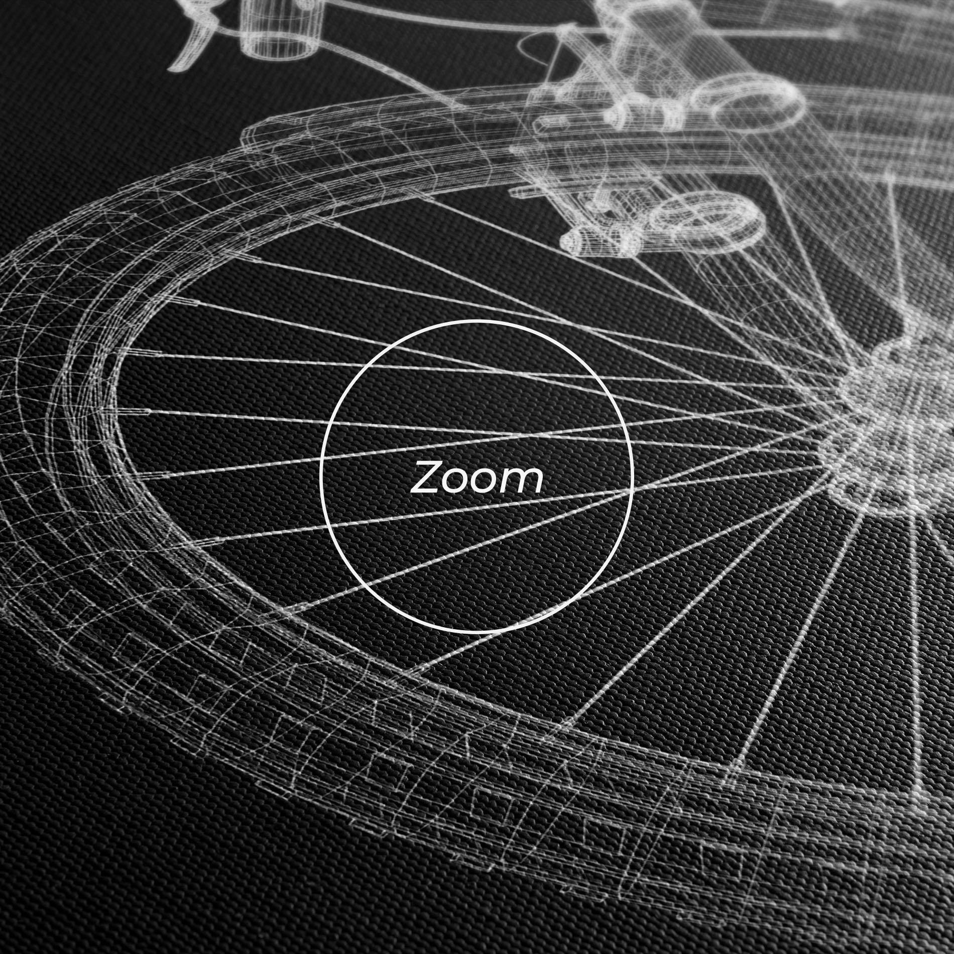 Vászonkép 3d Bike Model On Black mockup 3