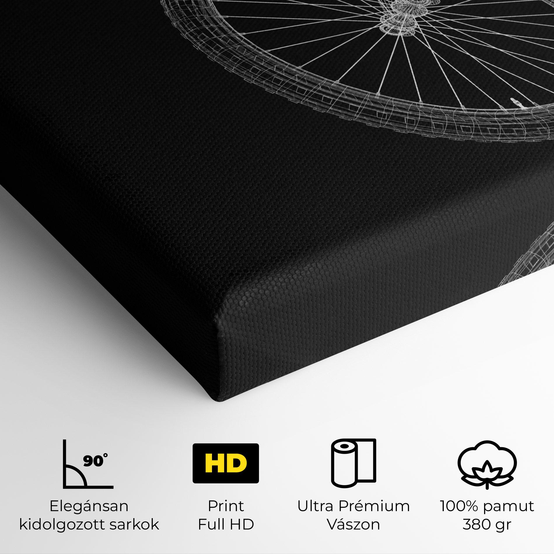 Vászonkép 3d Bike Model On Black mockup 4