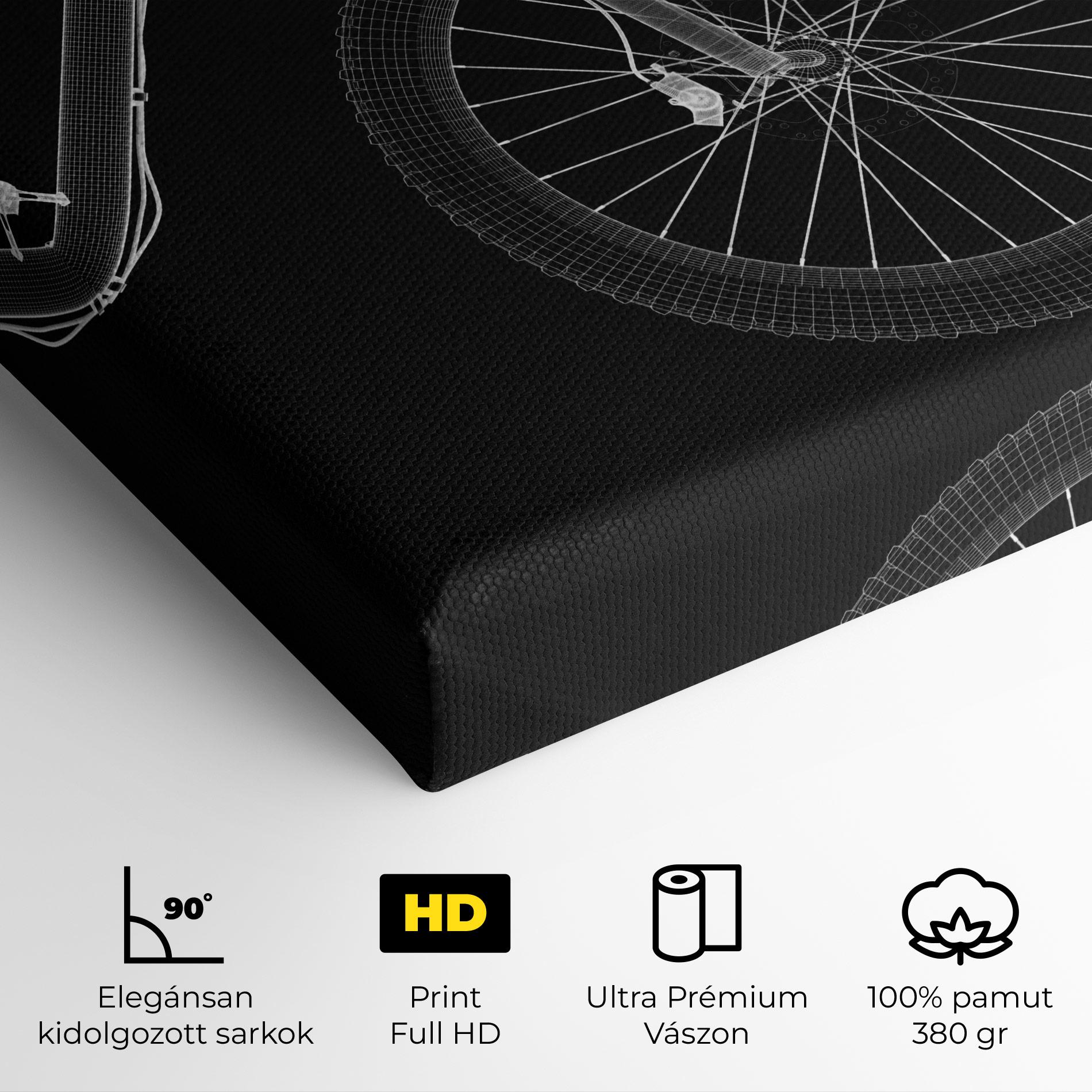 Vászonkép 3d White Model Bike mockup 4