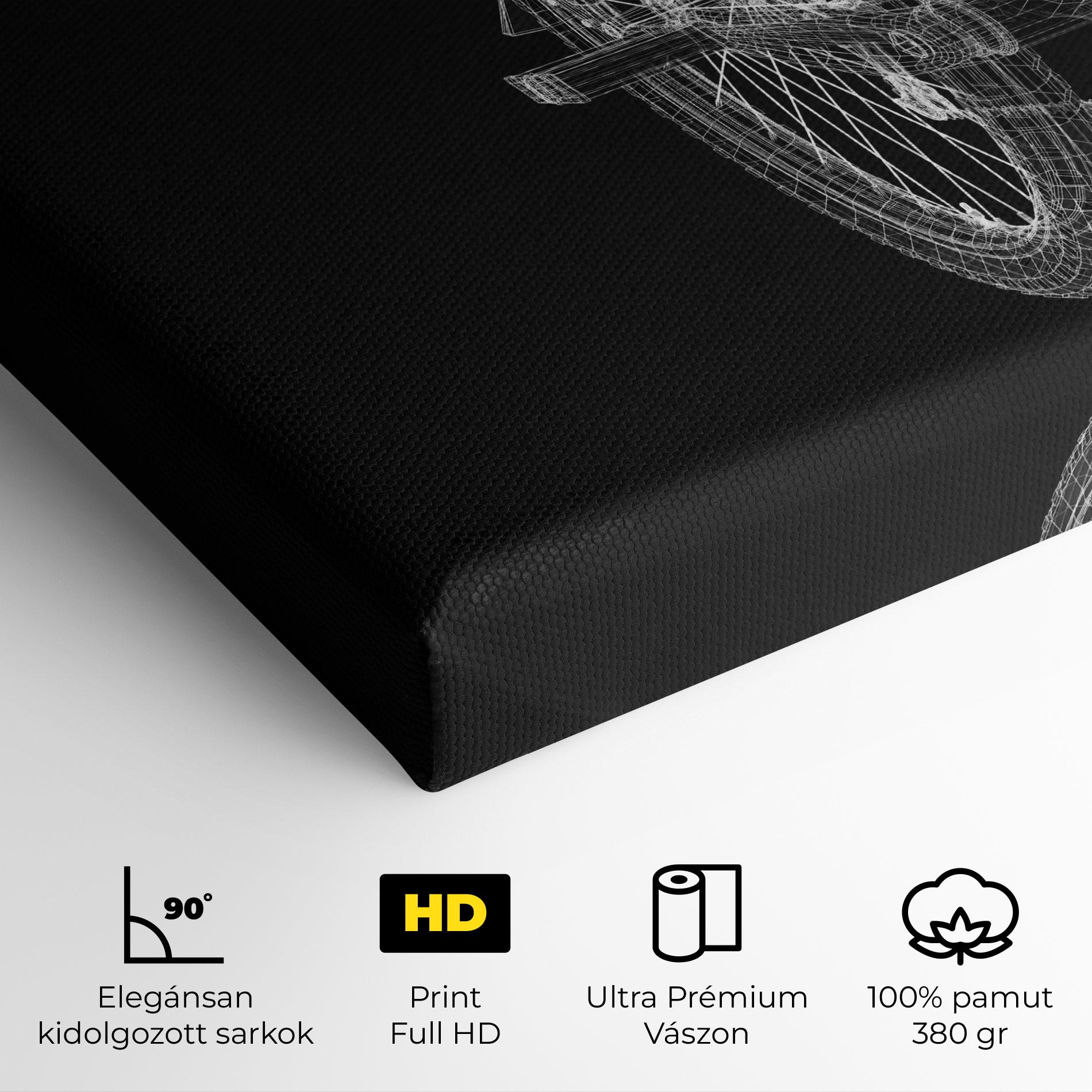 Vászonkép Bike Wire Model 3d mockup 4