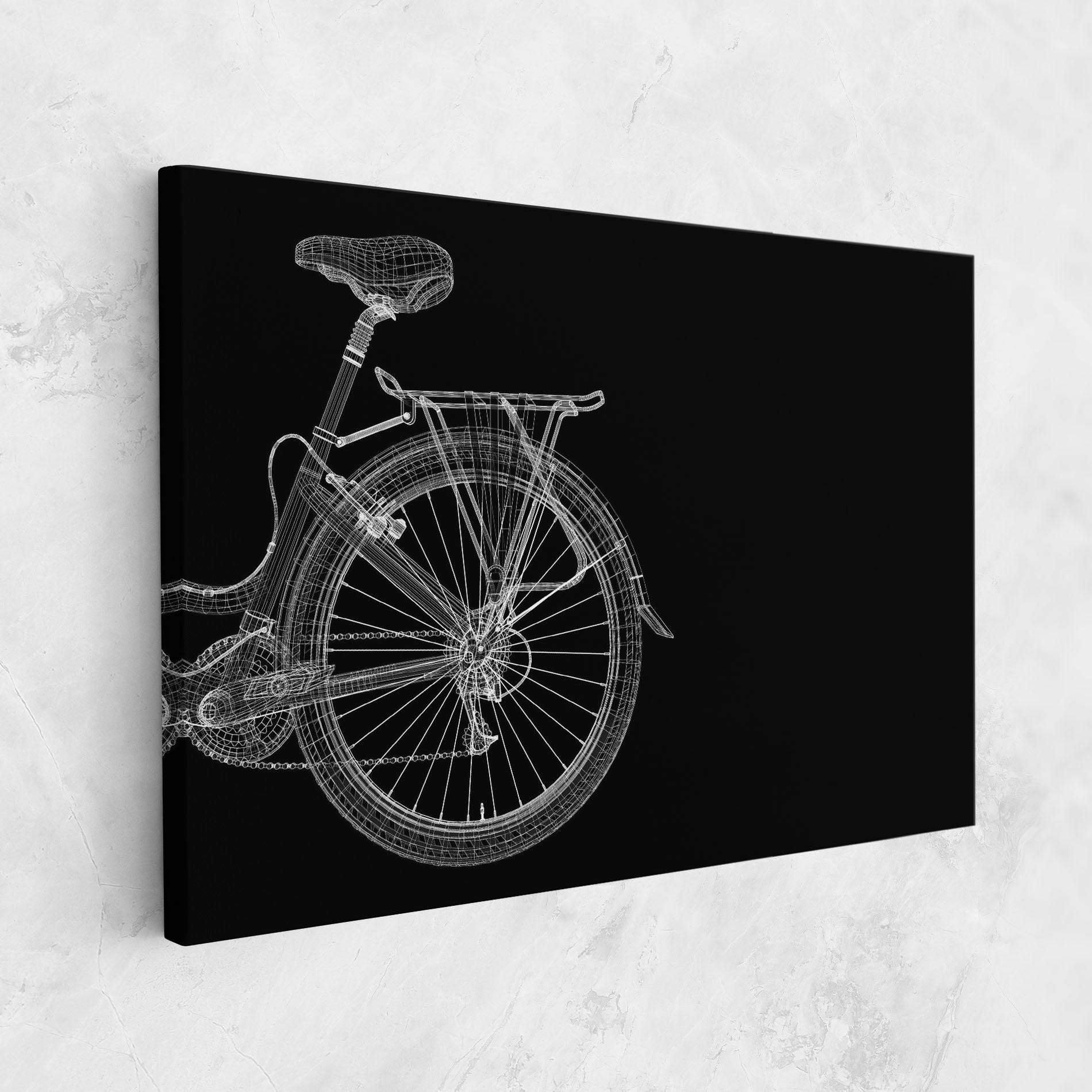 Vászonkép 3d Wire Model Bike mockup 1