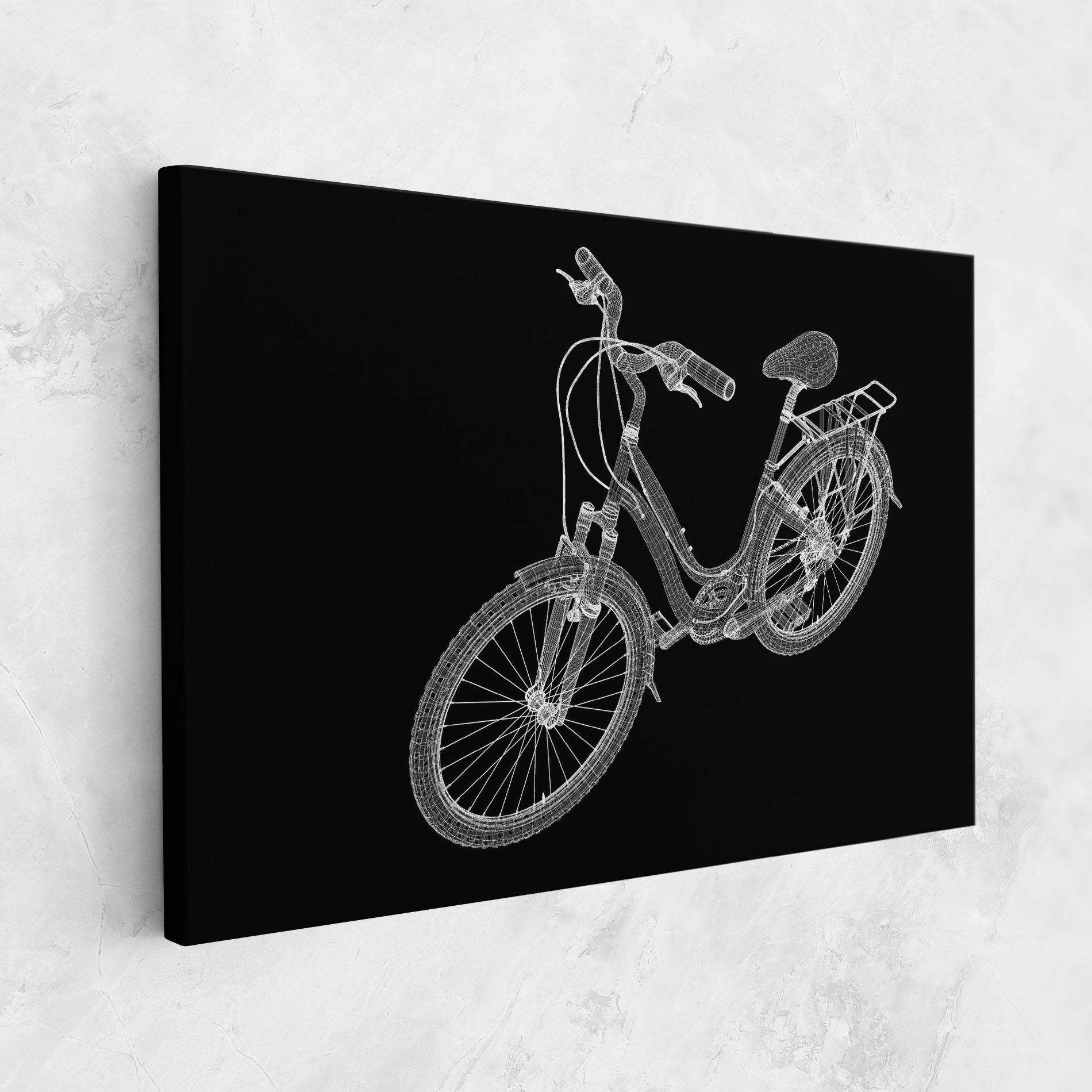 Vászonkép Bicycle 3d Model mockup 1