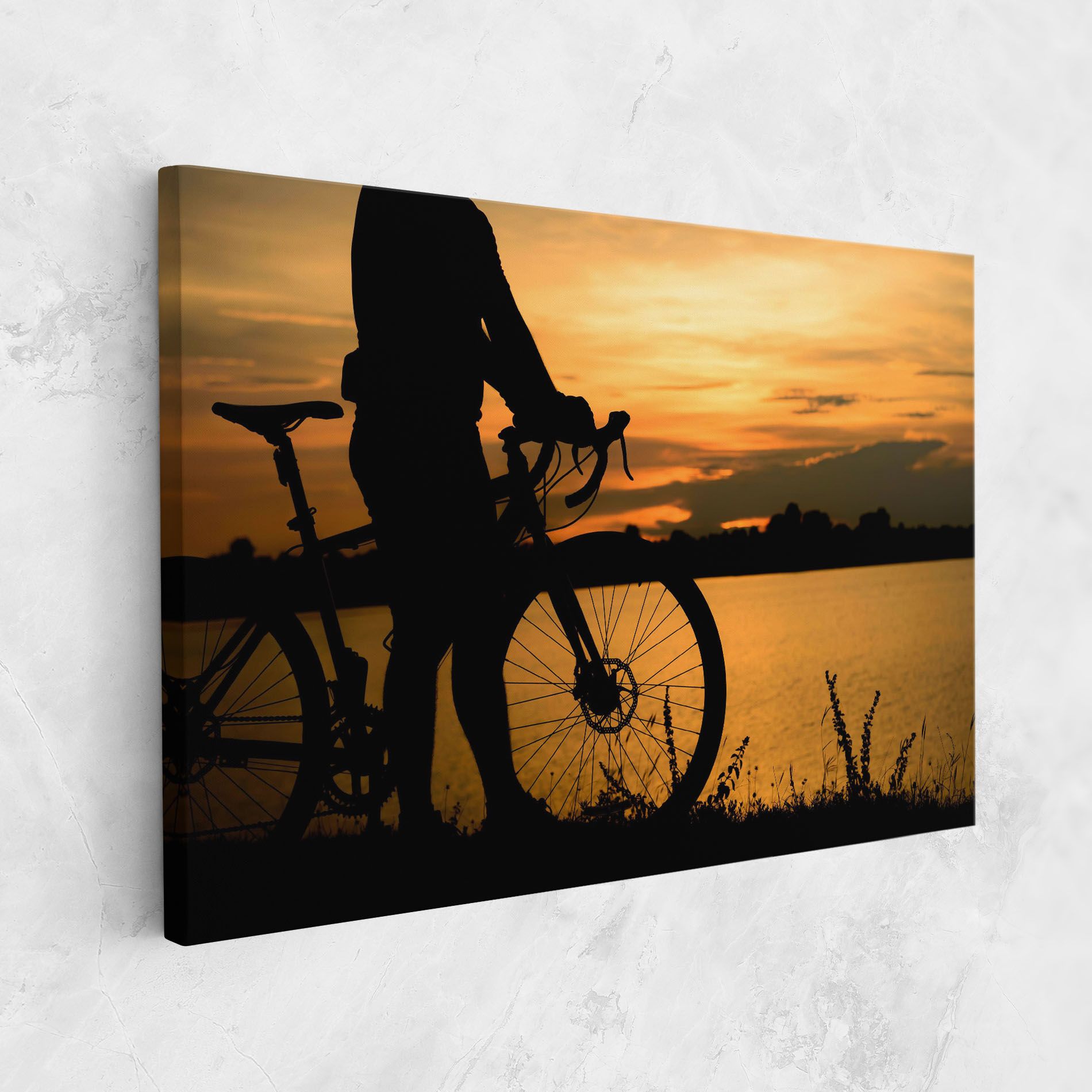 Bicycle Sunset Silhouette mockup 1