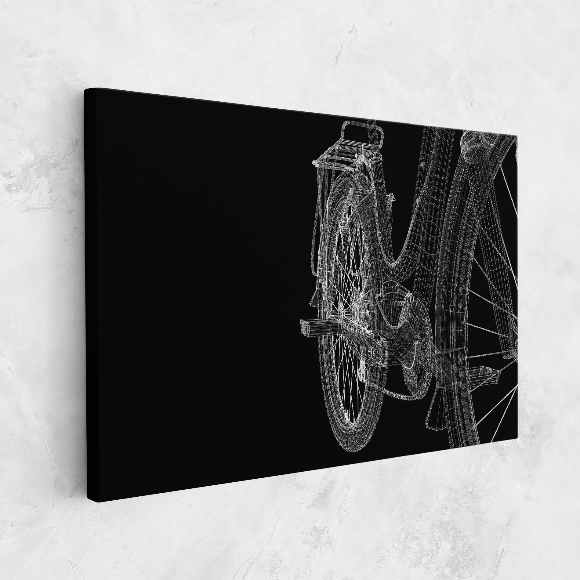 Vászonkép Bike Wire Model 3d mockup 1