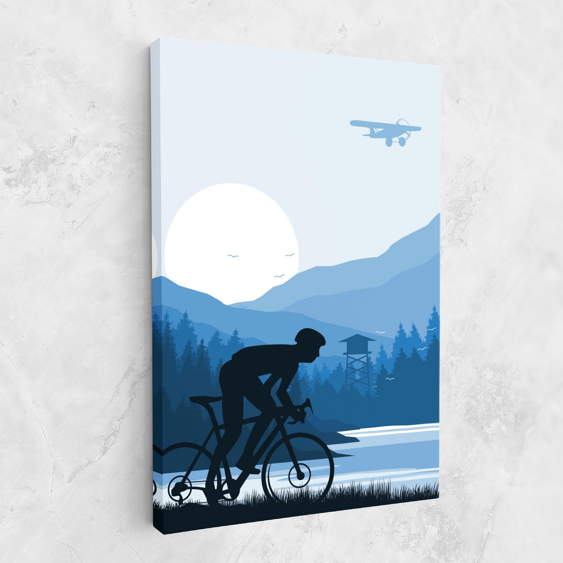 Vászonkép Blue Light Bike mockup 1