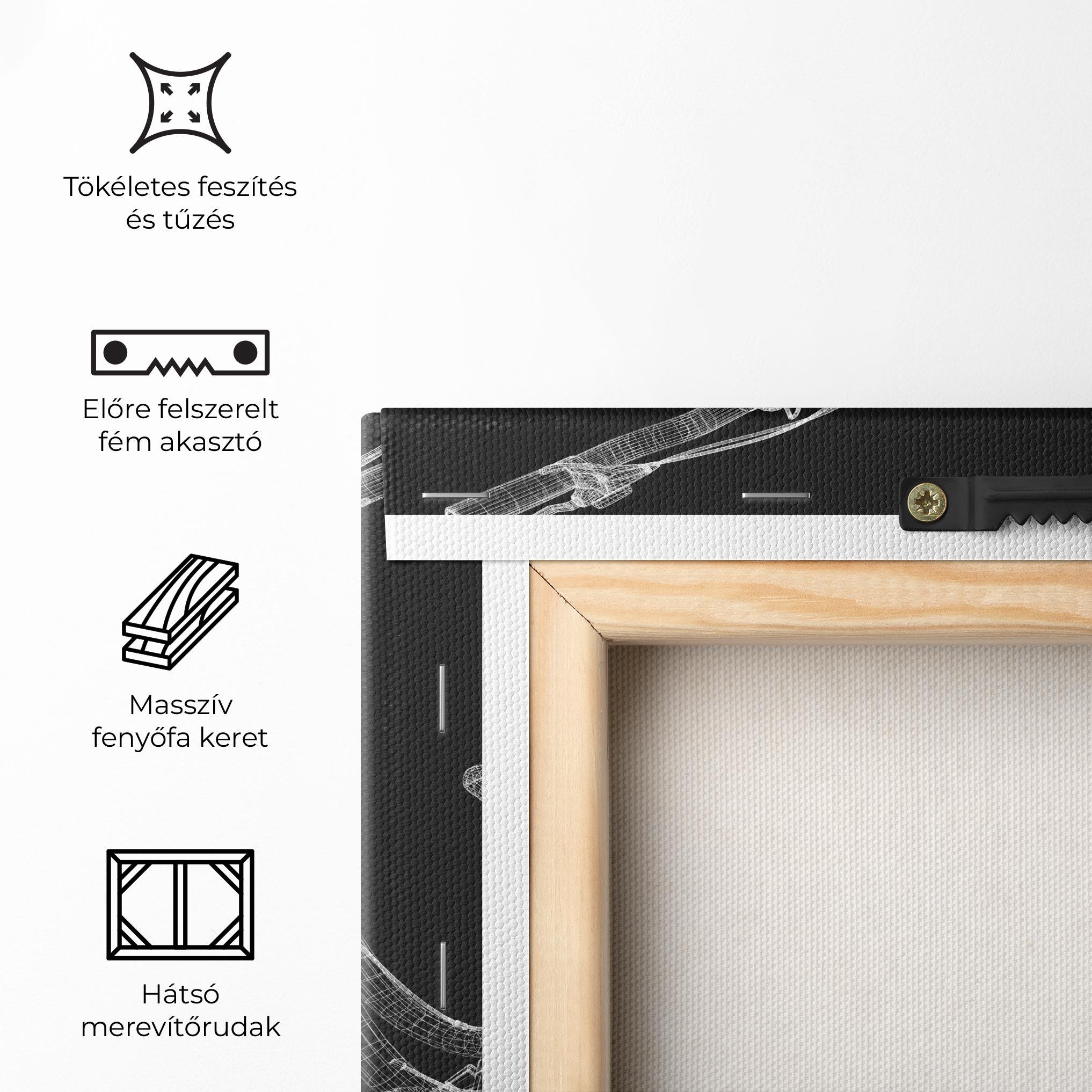 Vászonkép 3d Bike Model On Black mockup 5