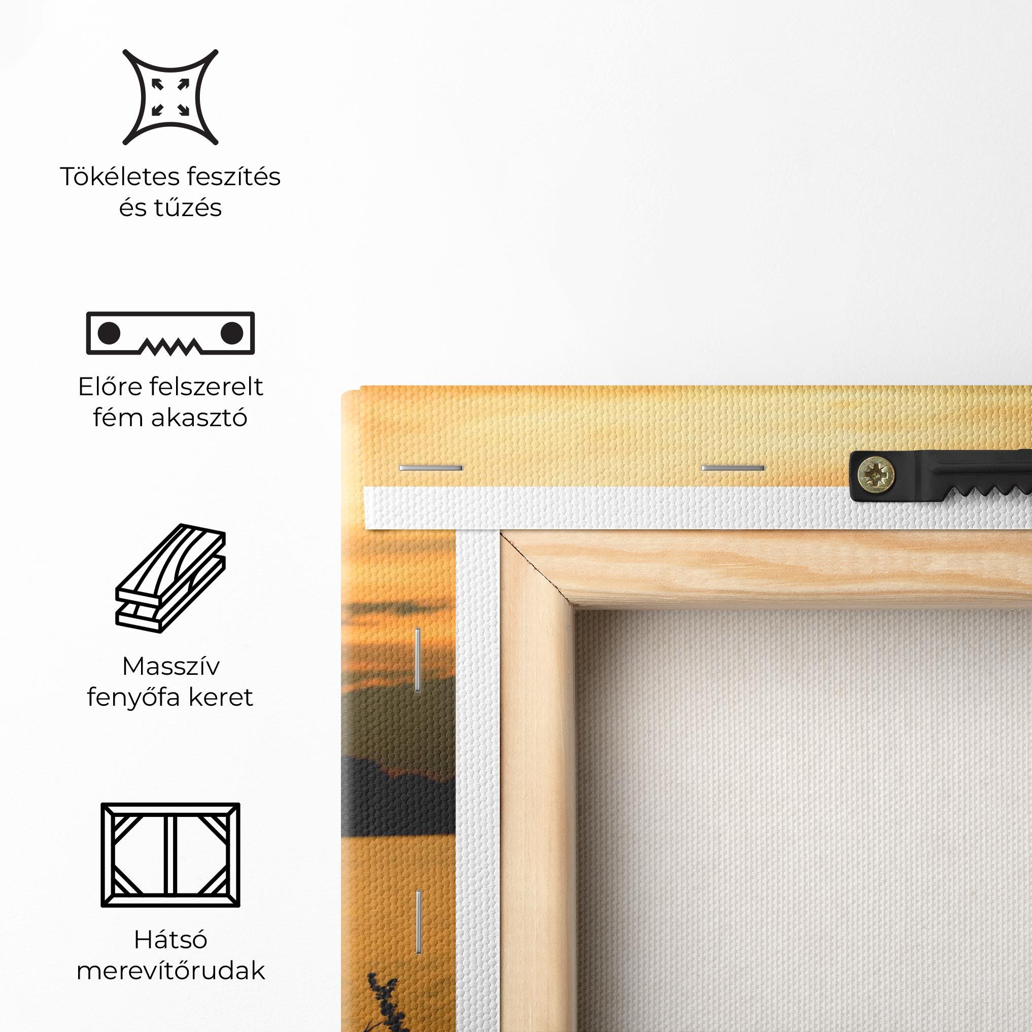 Vászonkép Bicycle Sunset Silhouette mockup 5