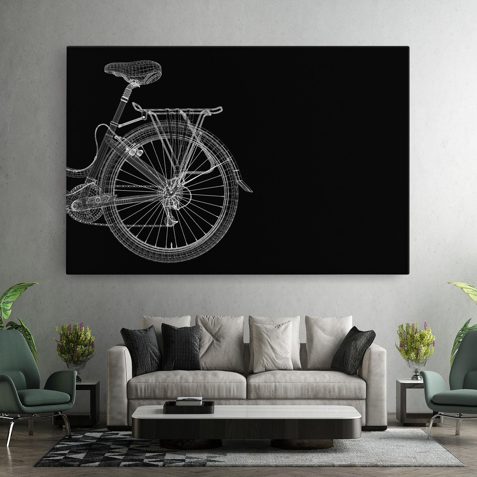 Vászonkép 3d Wire Model Bike mockup 7