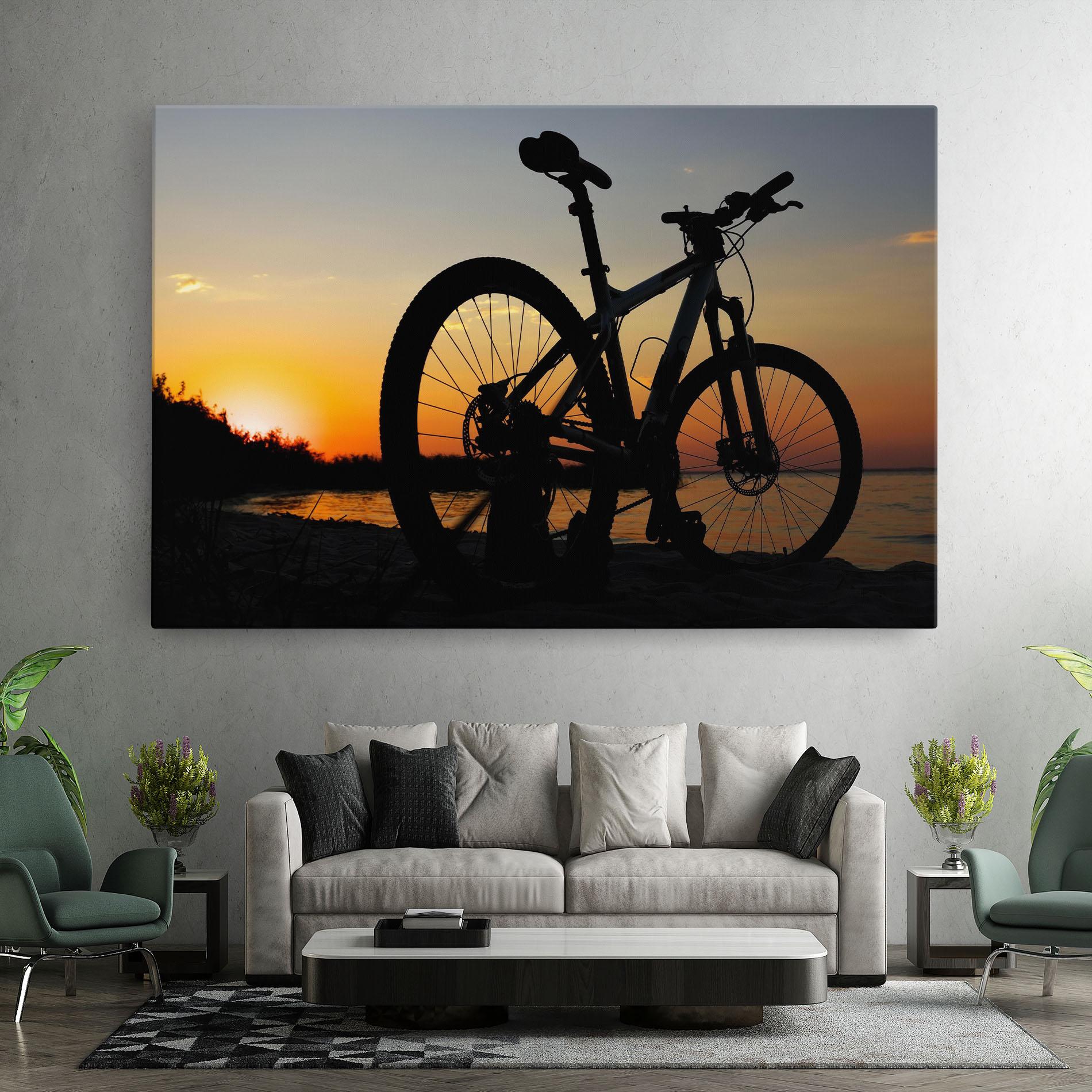 Vászonkép Beach Bike Silhouette mockup 7