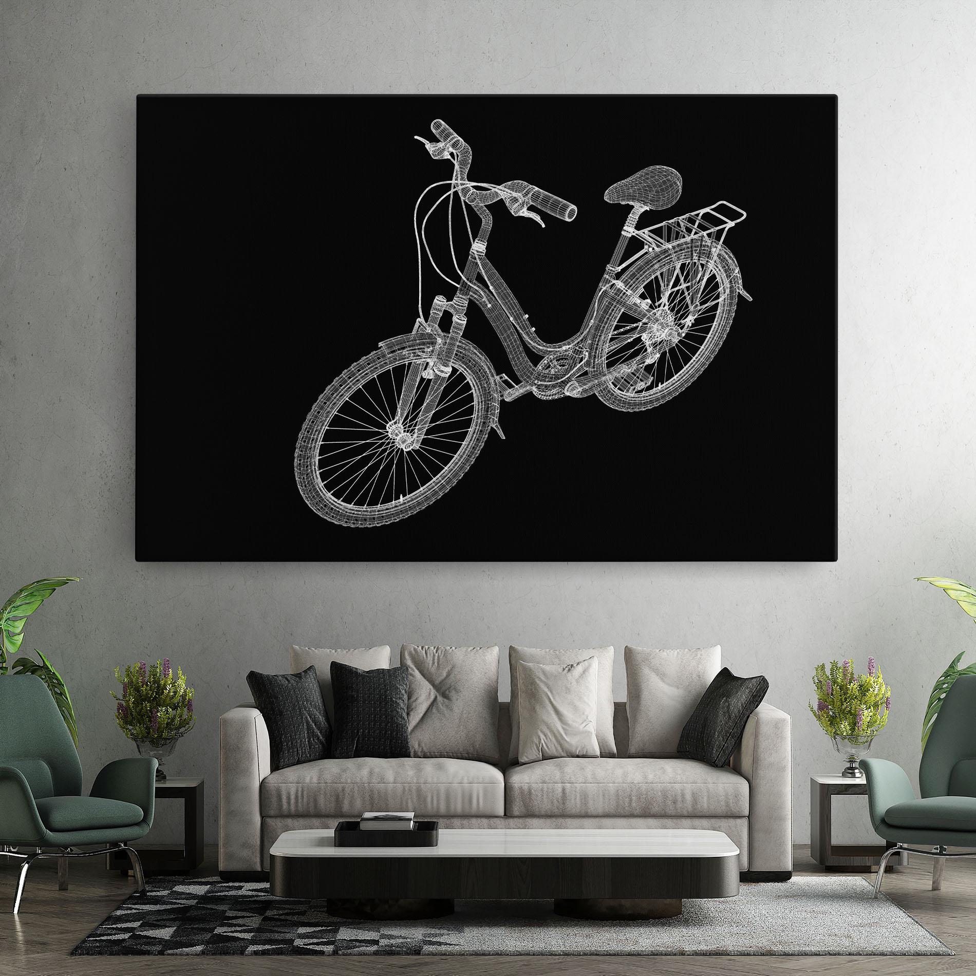 Vászonkép Bicycle 3d Model mockup 7