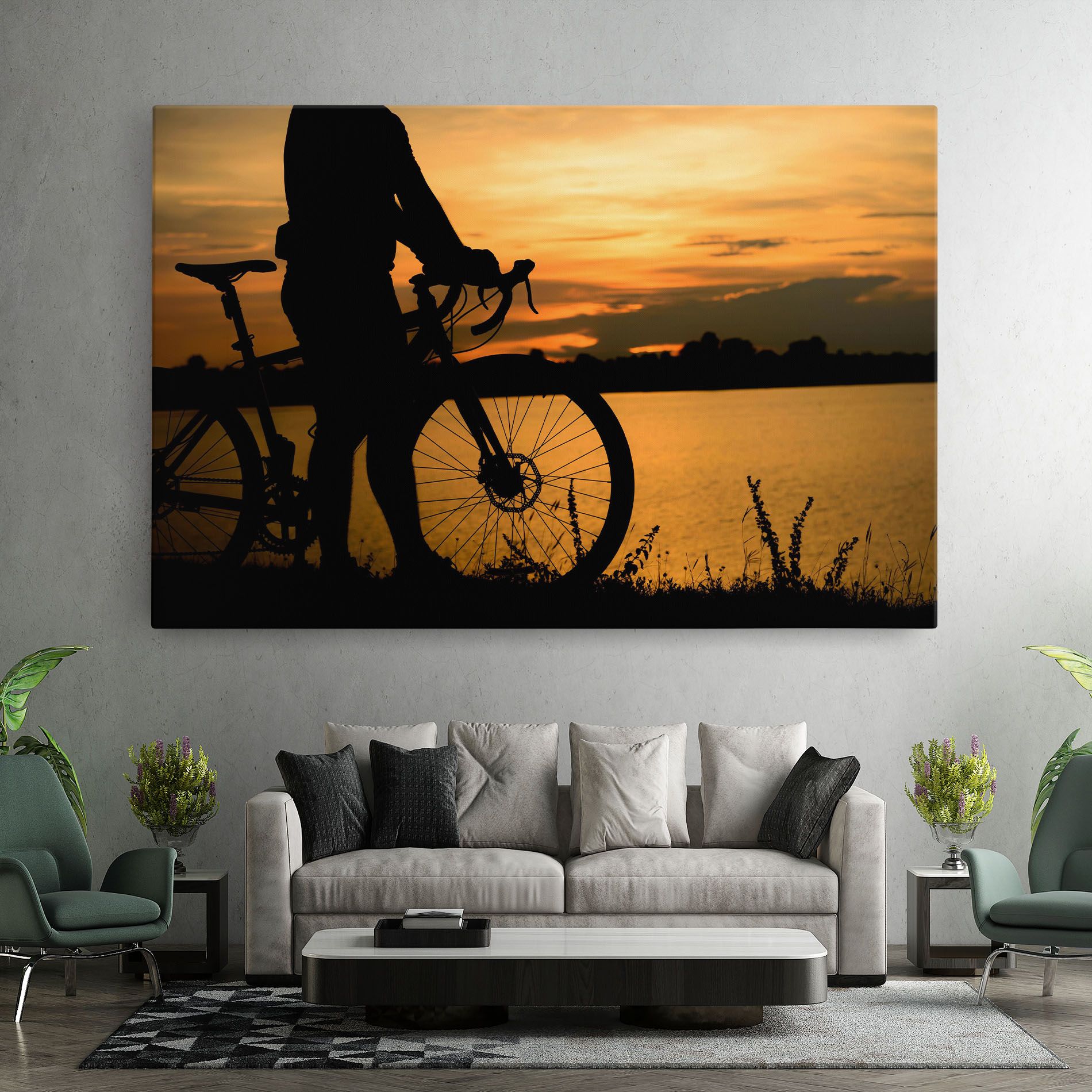 Bicycle Sunset Silhouette mockup 7