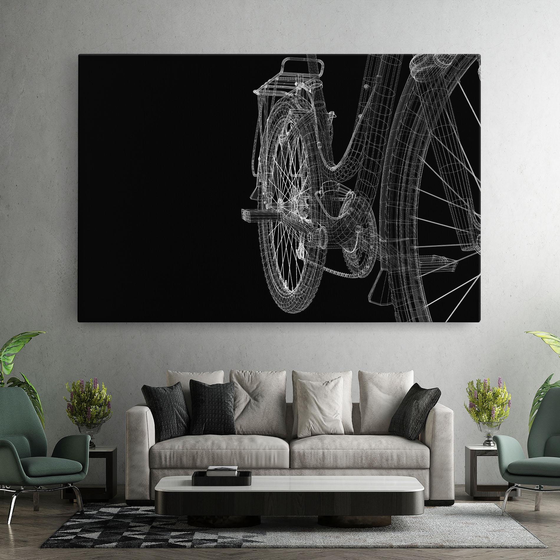 Vászonkép Bike Wire Model 3d mockup 7