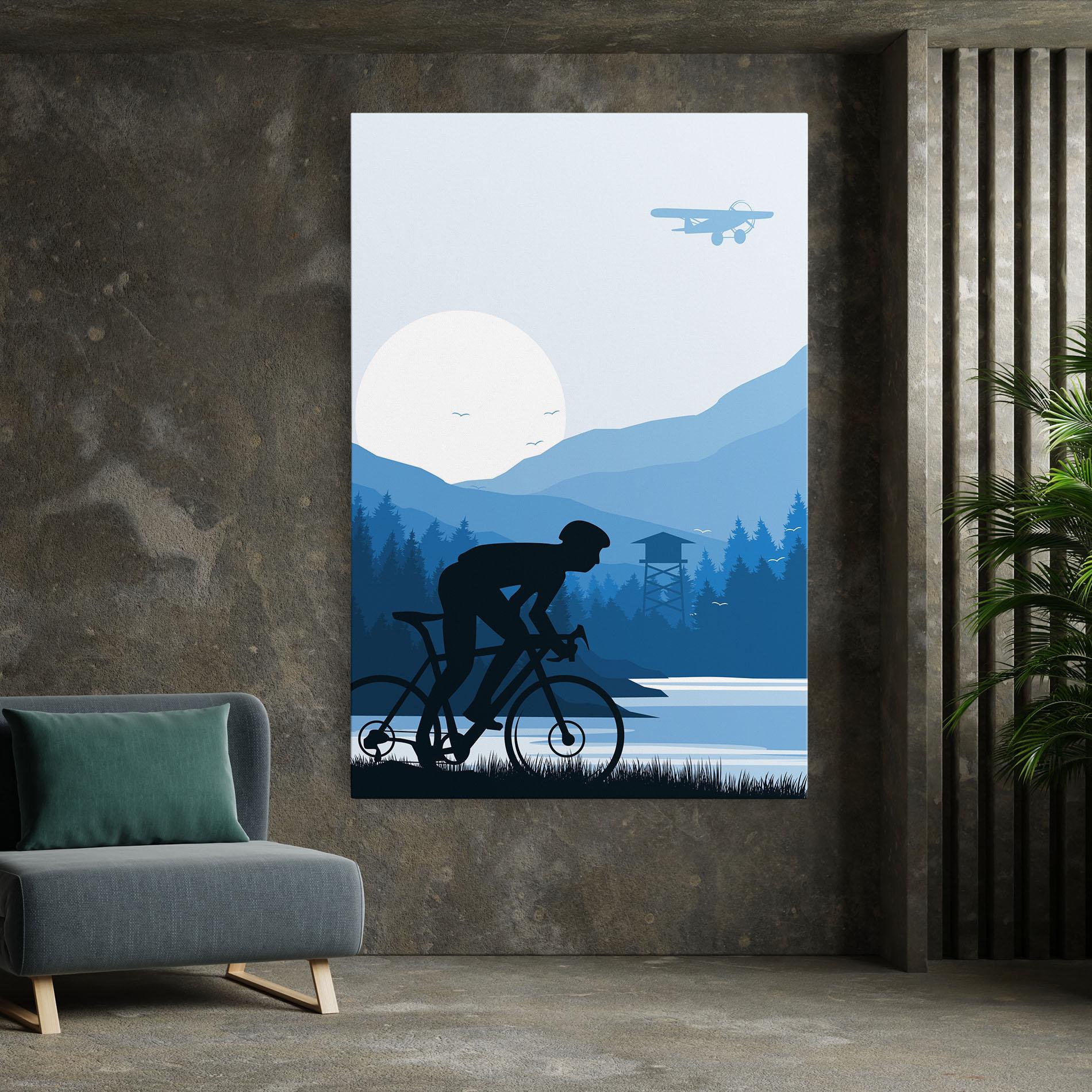 Vászonkép Blue Light Bike mockup 7