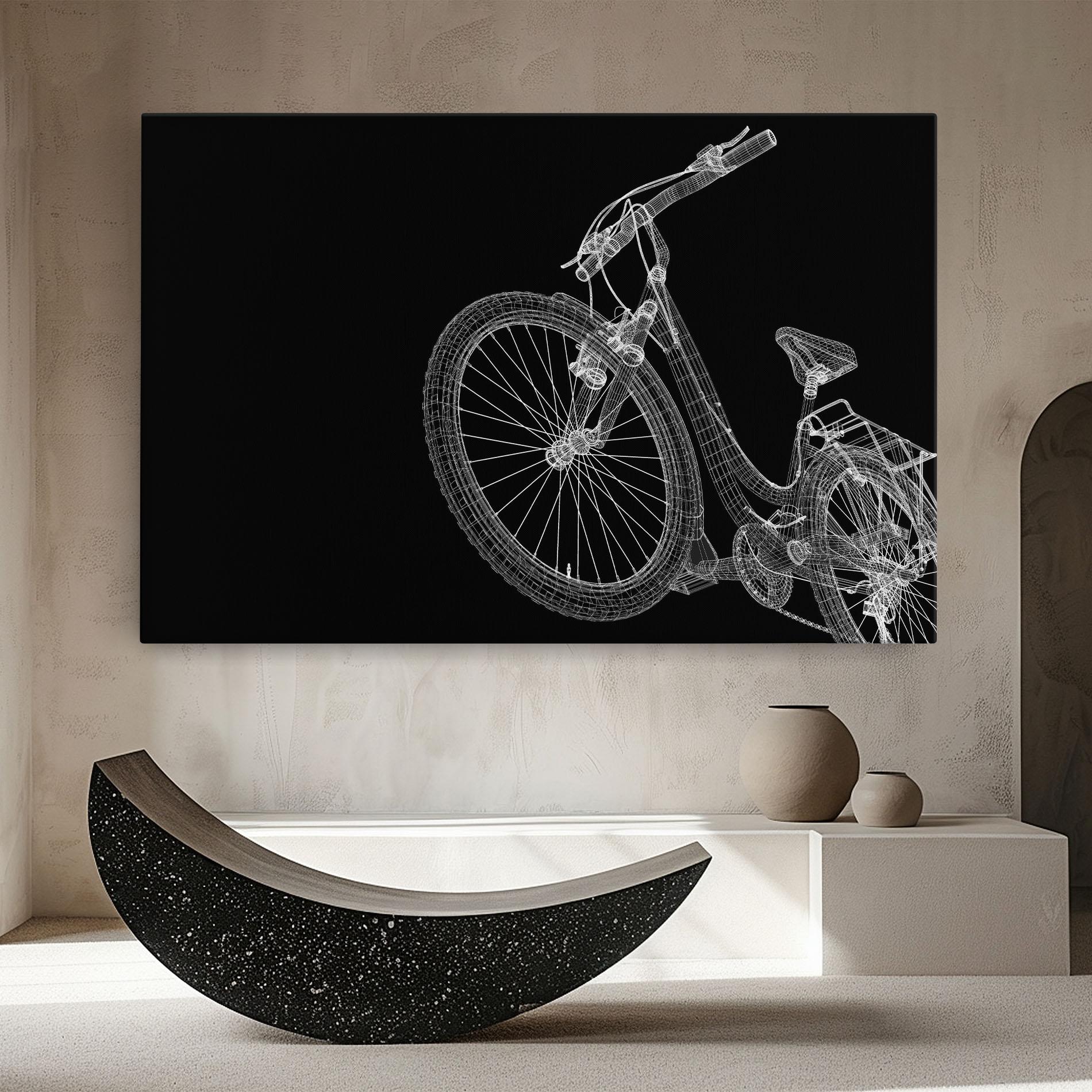 Vászonkép 3d Bike Model On Black mockup 8