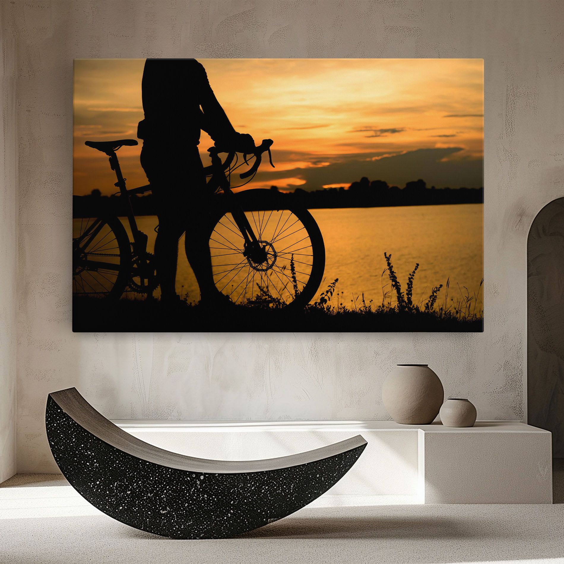Bicycle Sunset Silhouette mockup 8