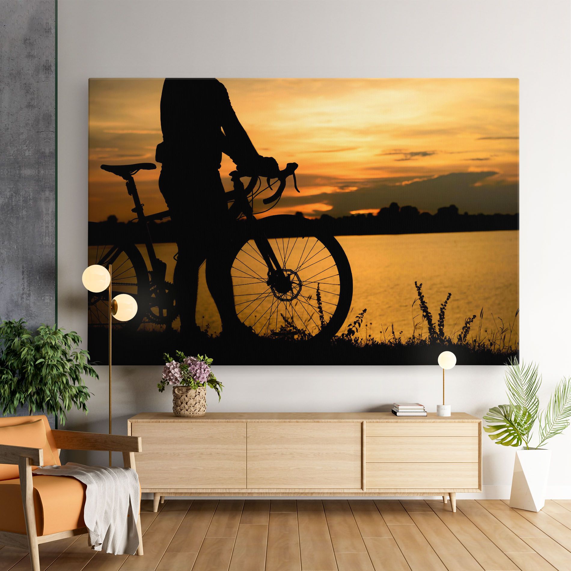 Bicycle Sunset Silhouette mockup 9