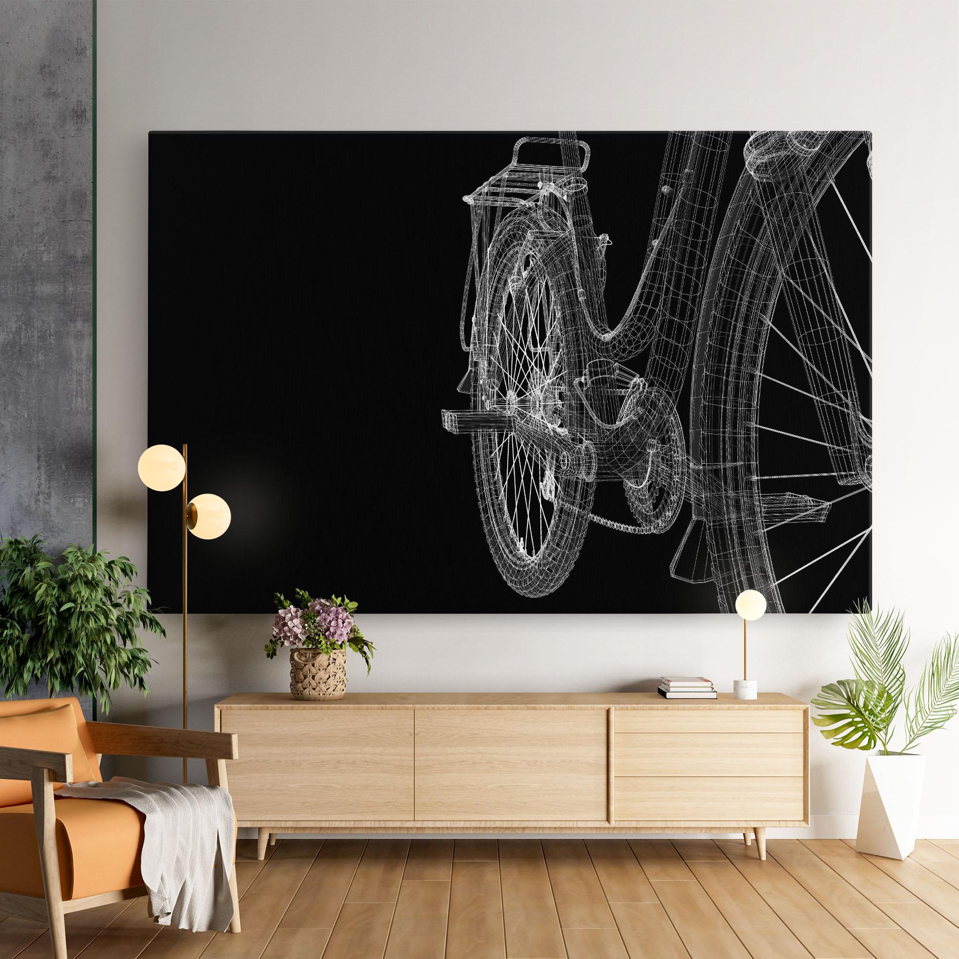Vászonkép Bike Wire Model 3d mockup 9