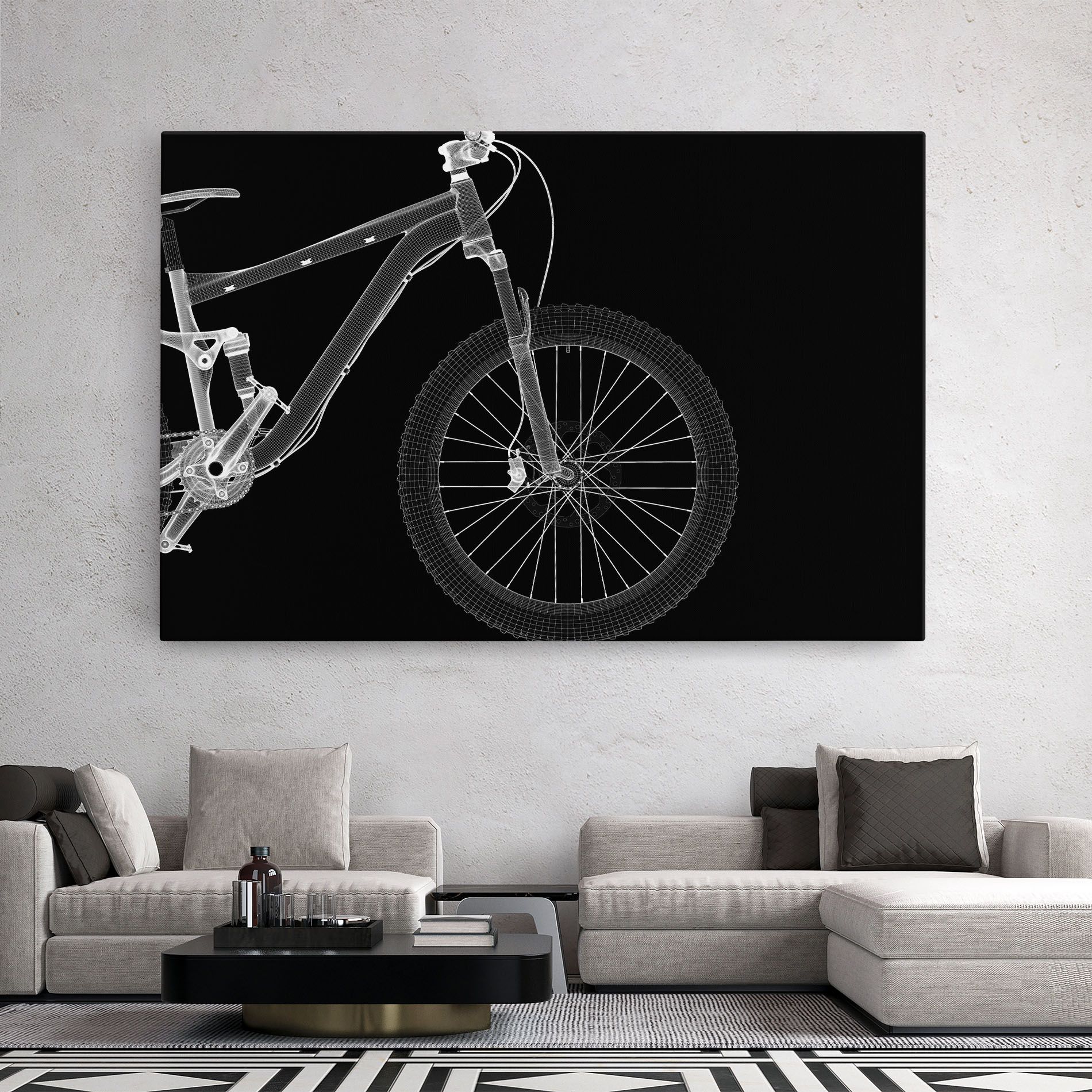 3d White Model Bike mockup 2