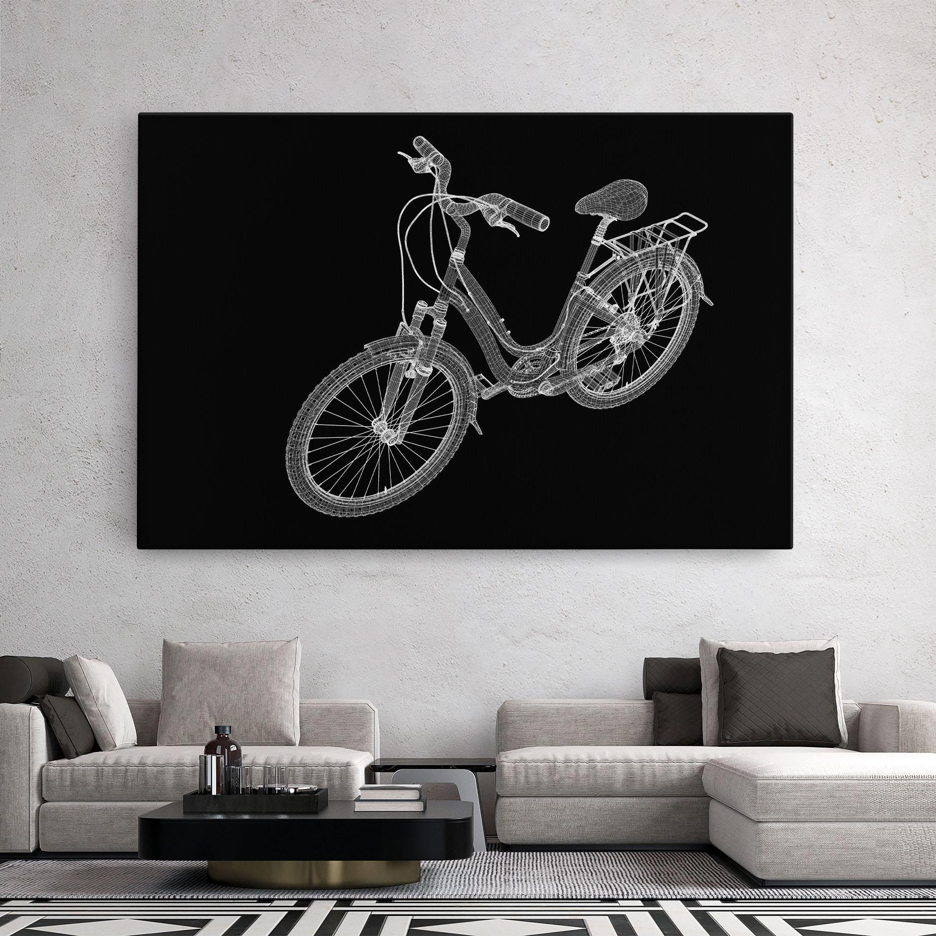 Vászonkép Bicycle 3d Model mockup 2