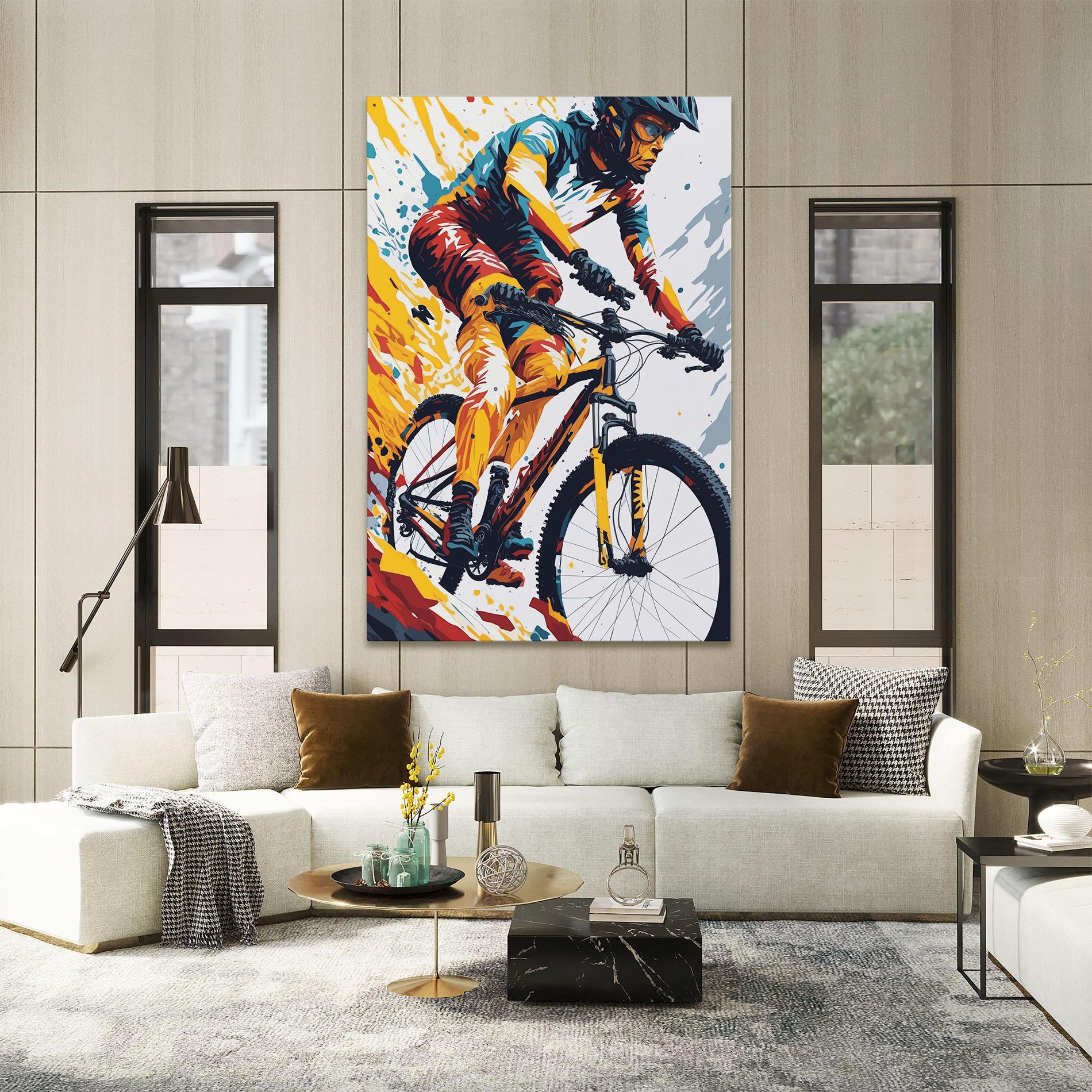 Vászonkép Yellow Bike Art mockup 2