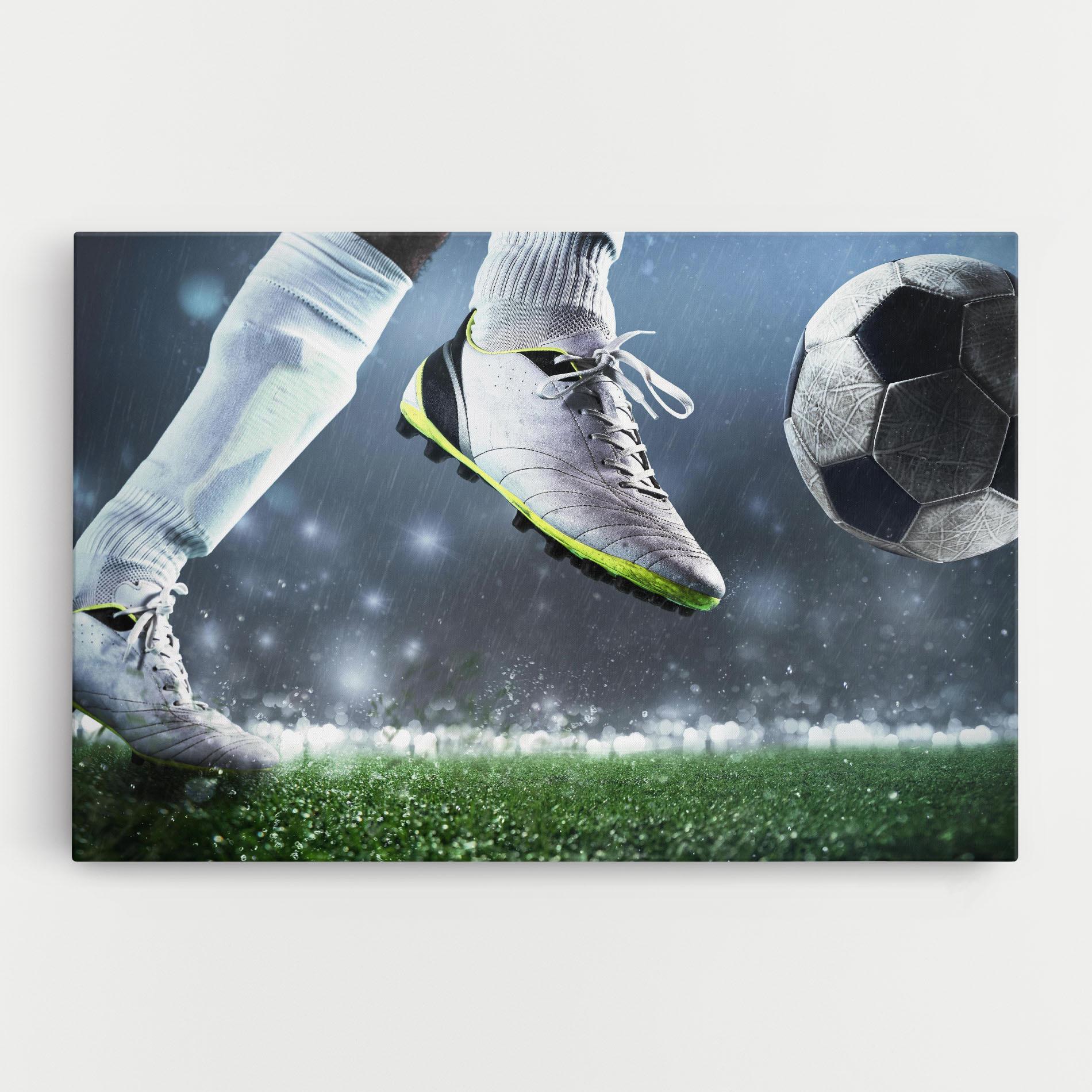 Vászonkép Close Up Football Scene mockup 0