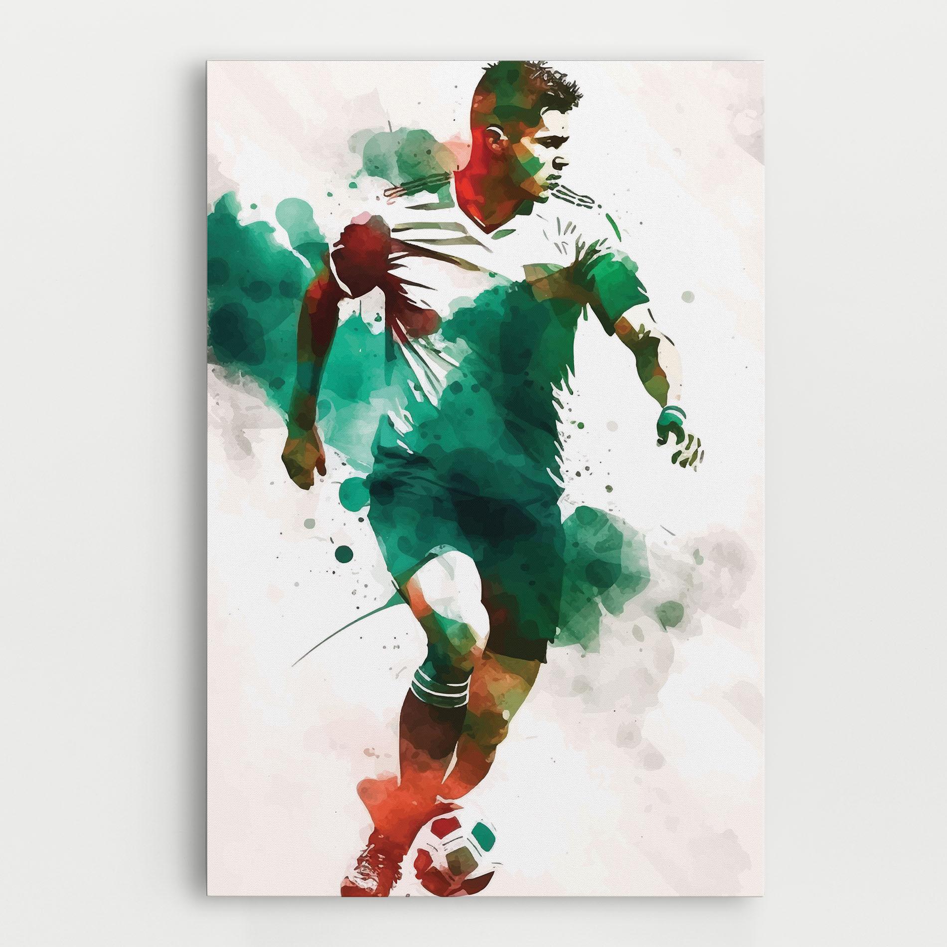 Vászonkép Green Football mockup 0