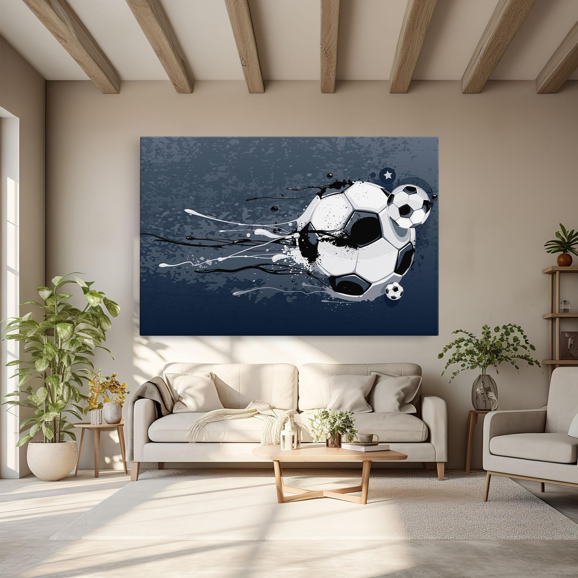 Vászonkép Blue Football mockup 6