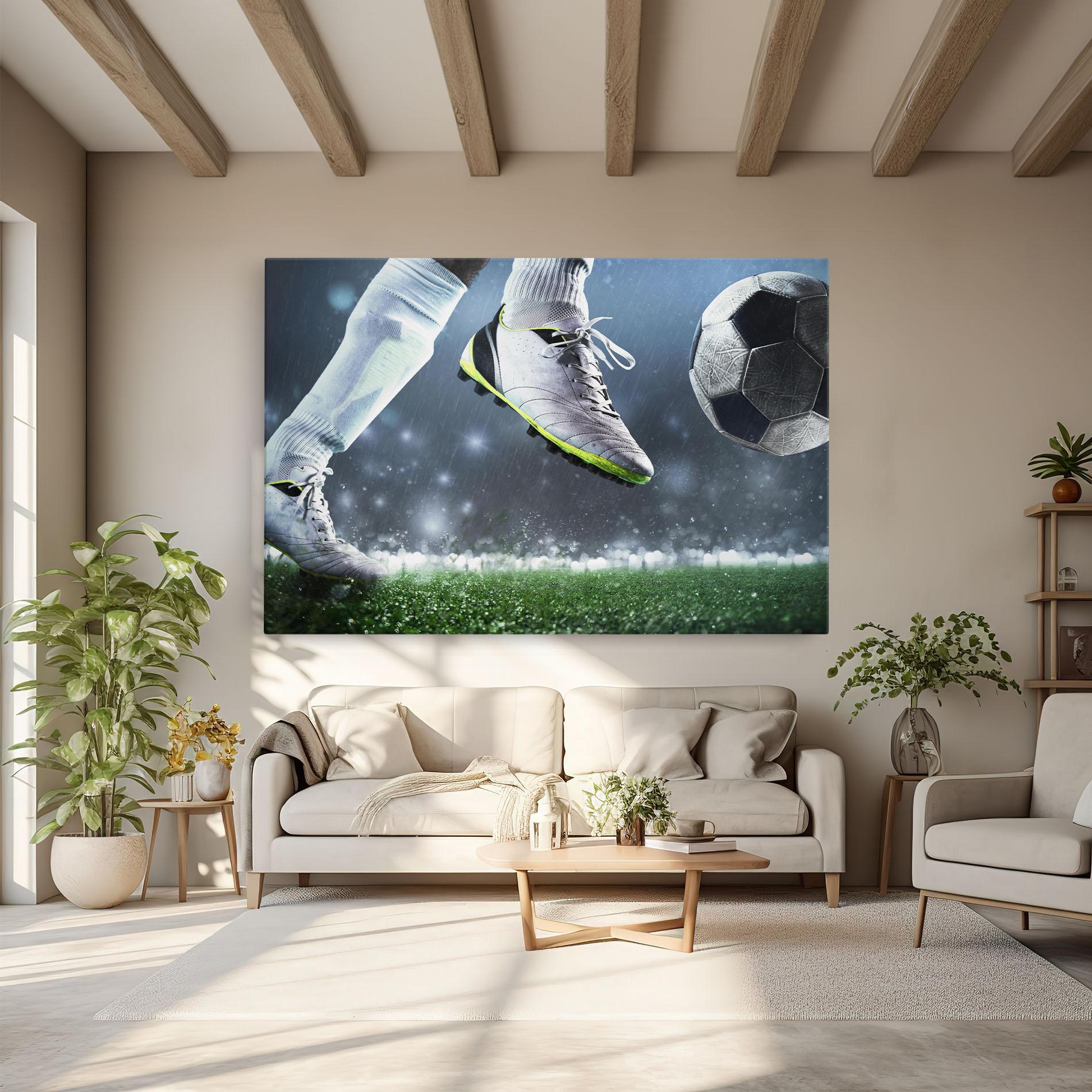 Vászonkép Close Up Football Scene mockup 6