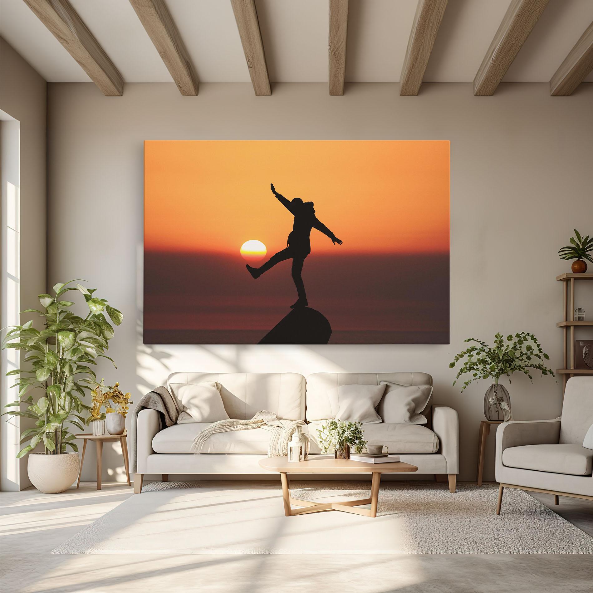 Vászonkép Football With The Sun mockup 6