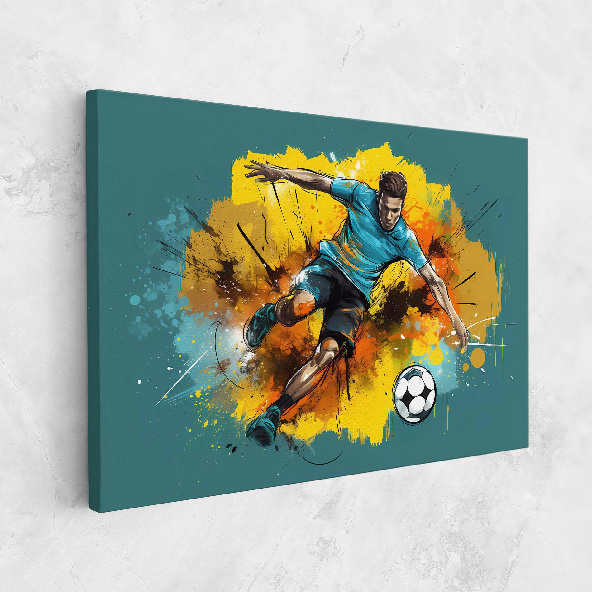 Vászonkép Football Player Painting mockup 1
