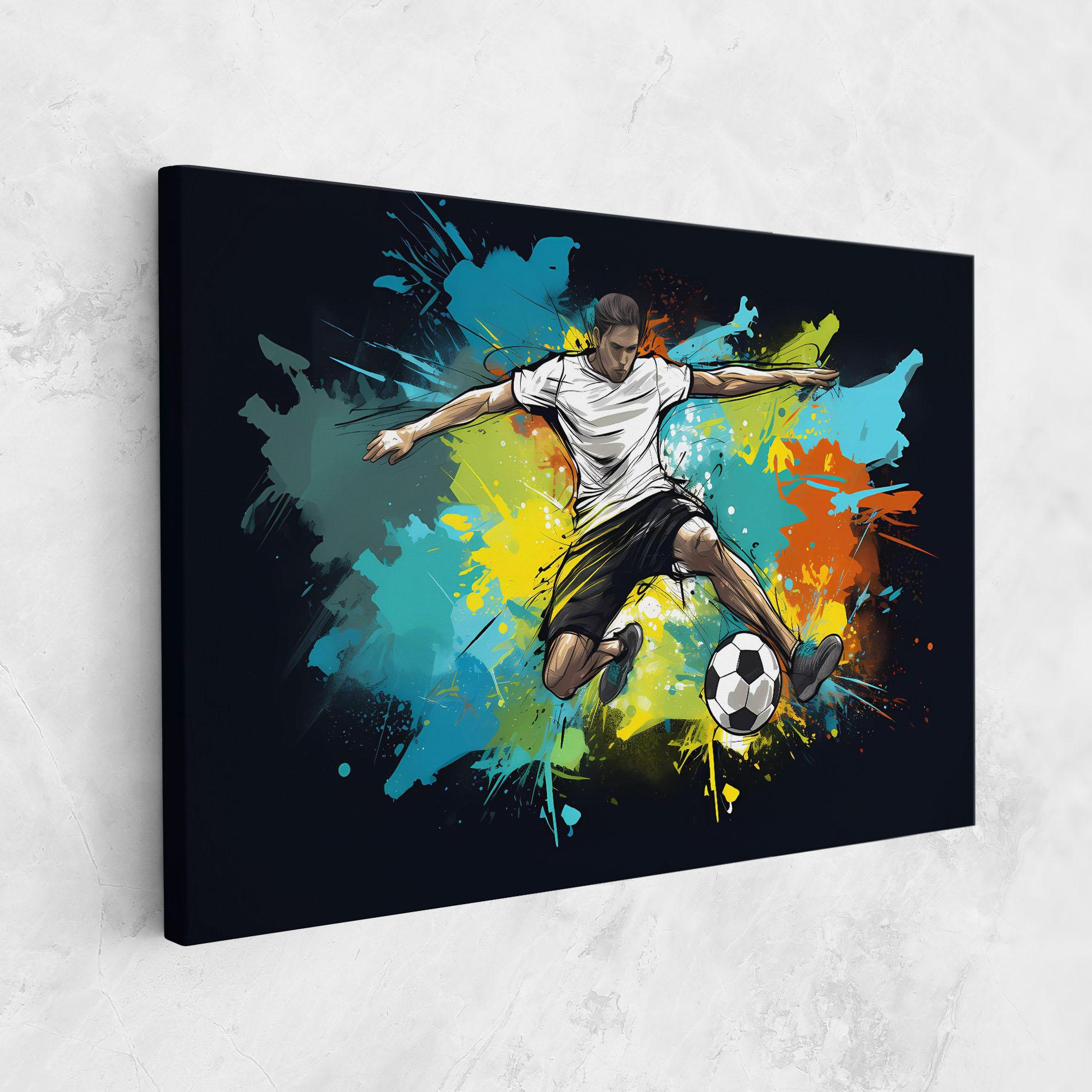 Vászonkép Green Paint Football Player mockup 1