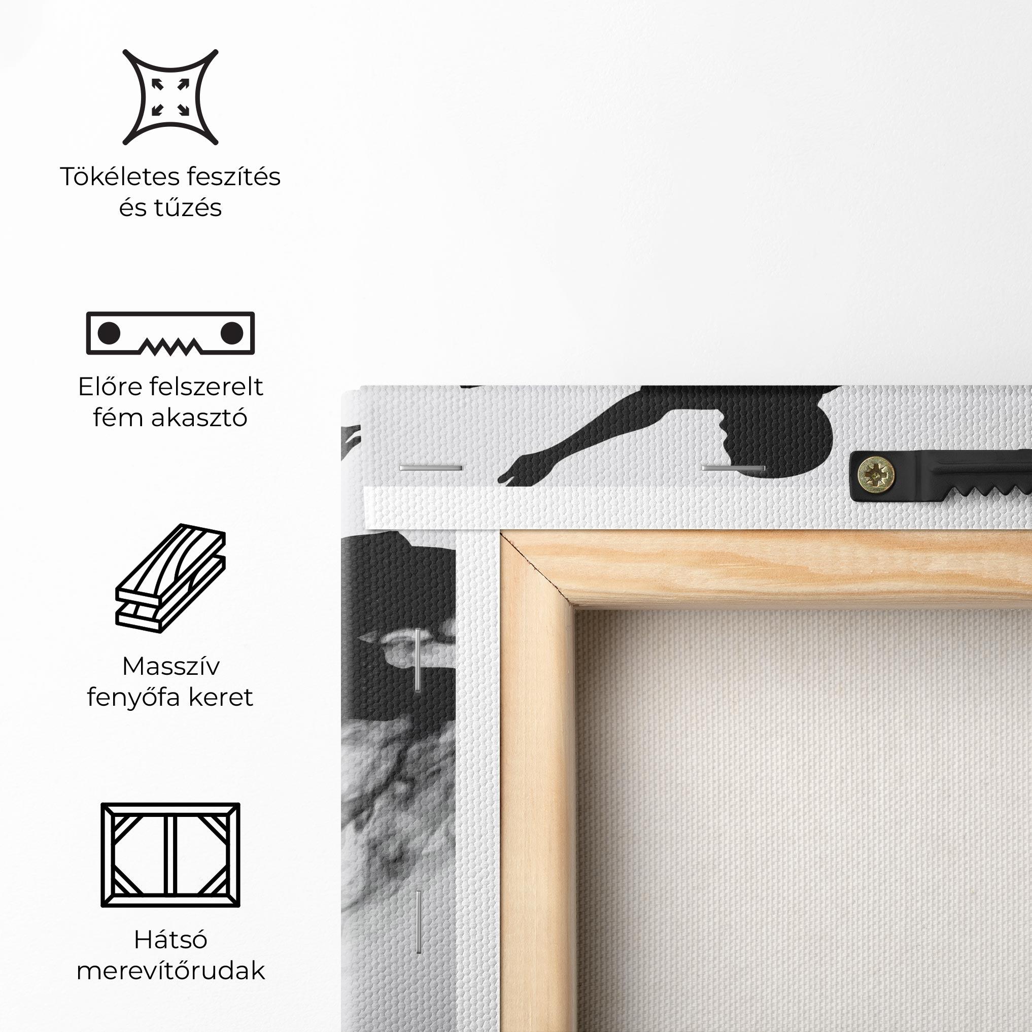 Vászonkép Black Smoke Football mockup 5