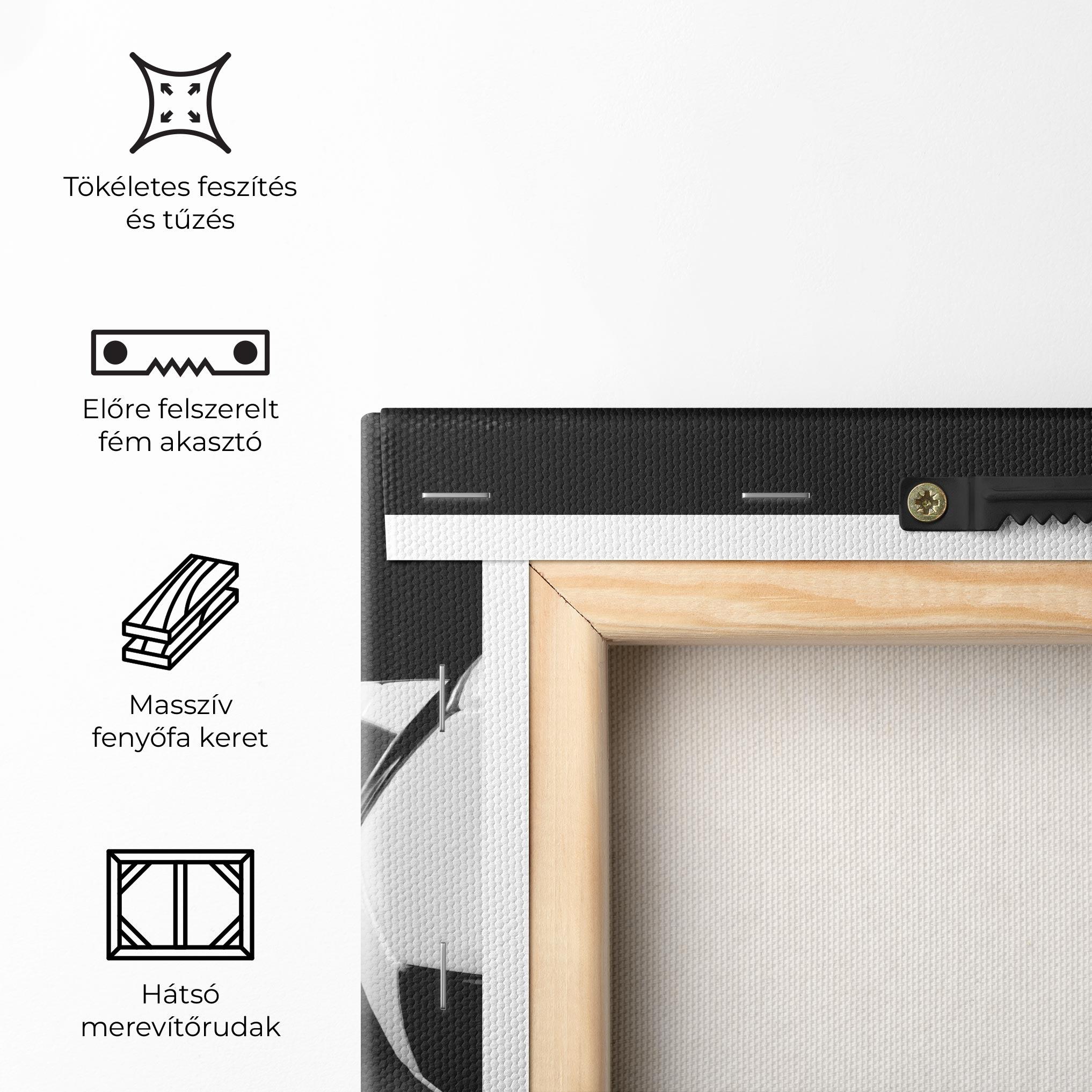 Vászonkép Black White Football mockup 5