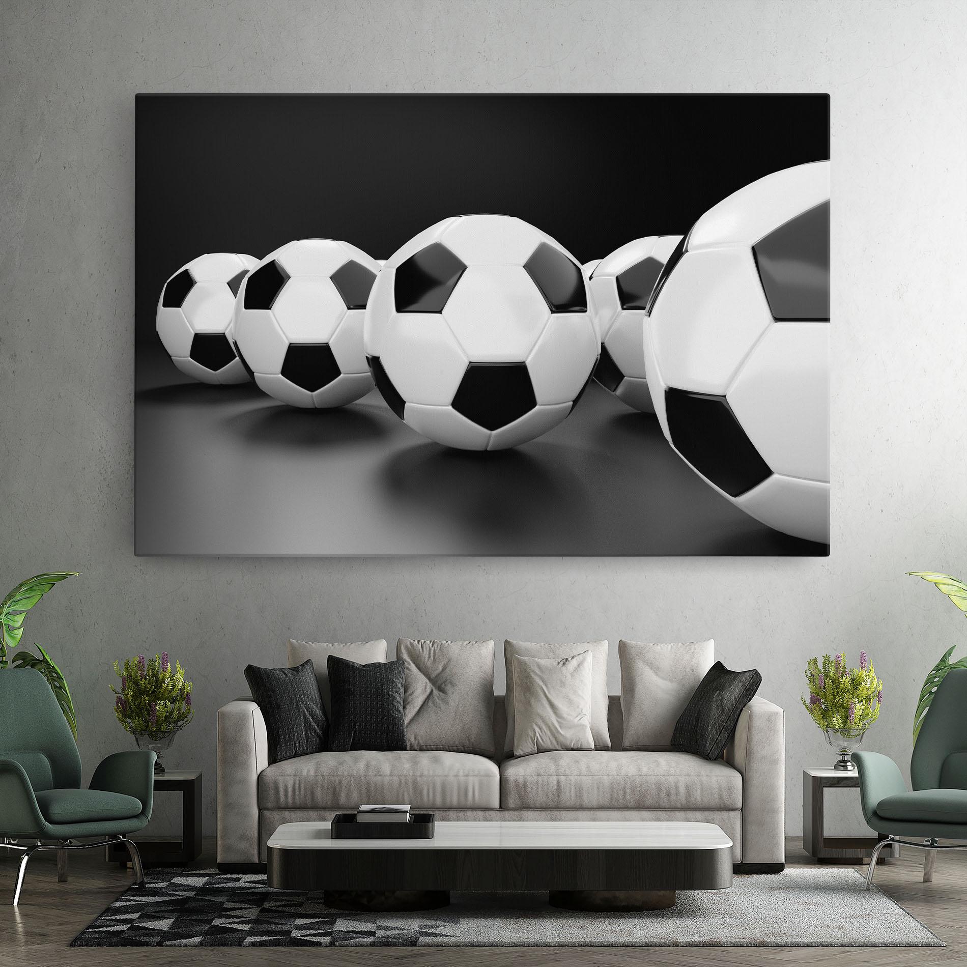 Vászonkép Black White Football mockup 7