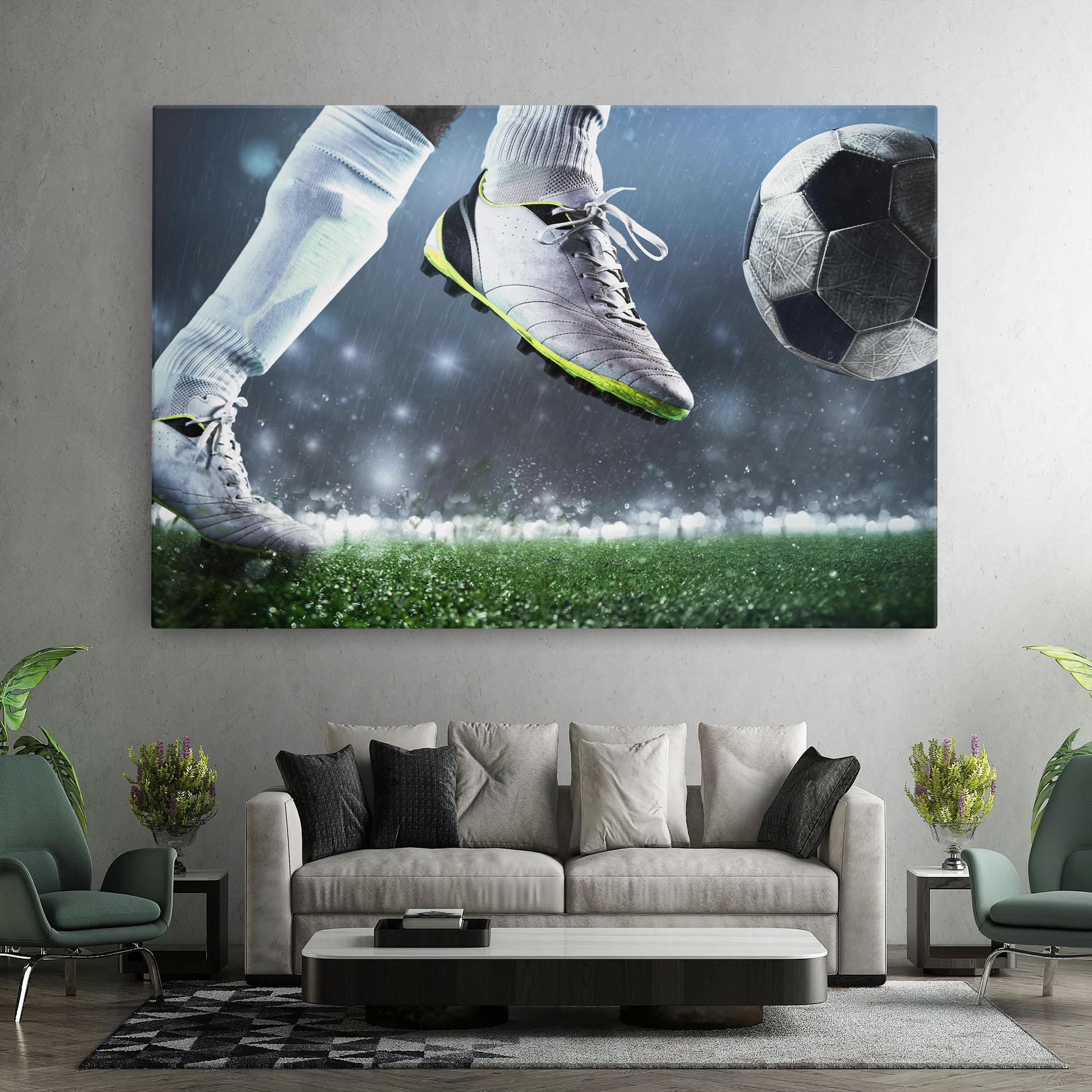 Vászonkép Close Up Football Scene mockup 7