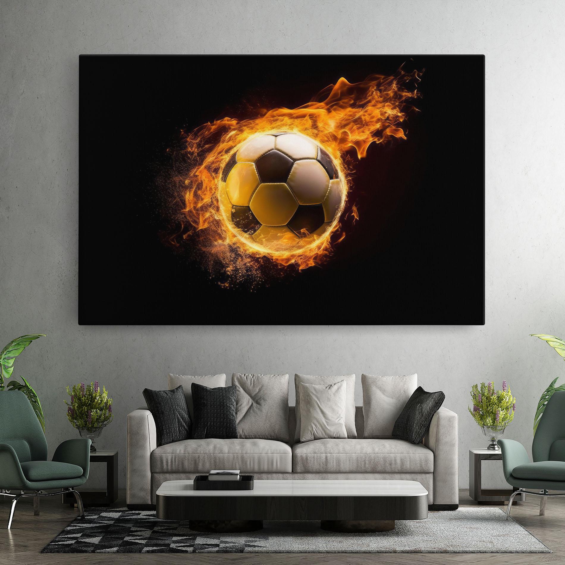 Vászonkép Fire Football mockup 7
