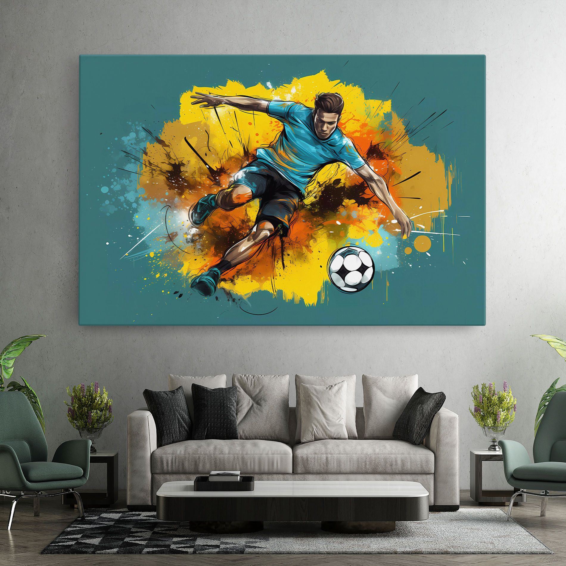 Football Player Painting mockup 7