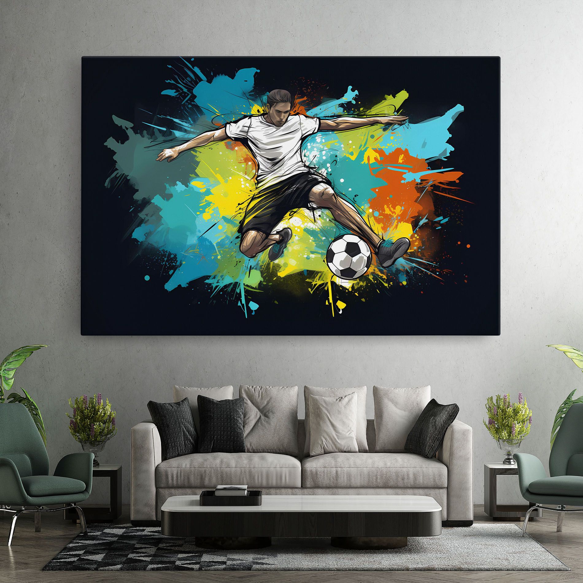 Green Paint Football Player mockup 7