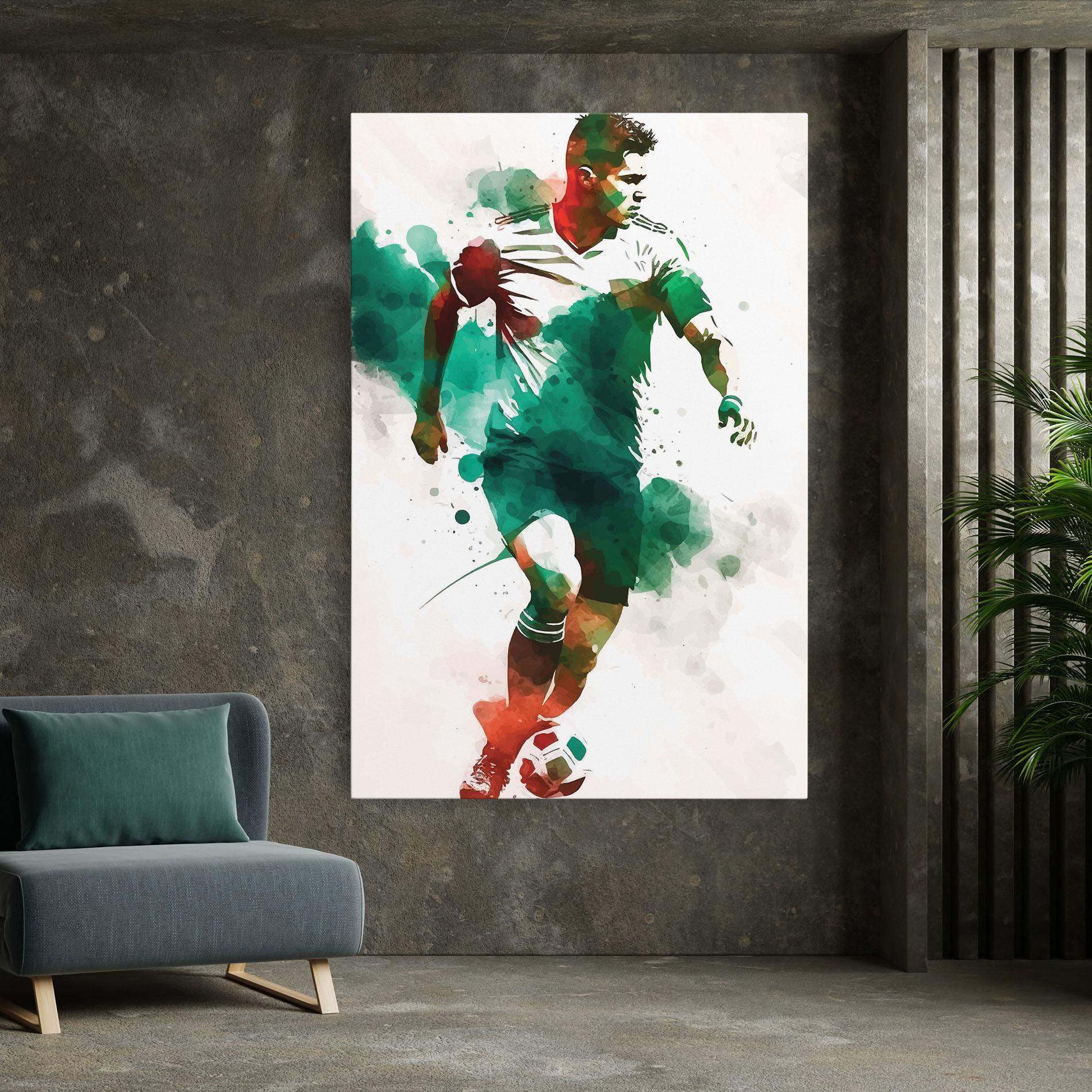 Vászonkép Green Football mockup 7