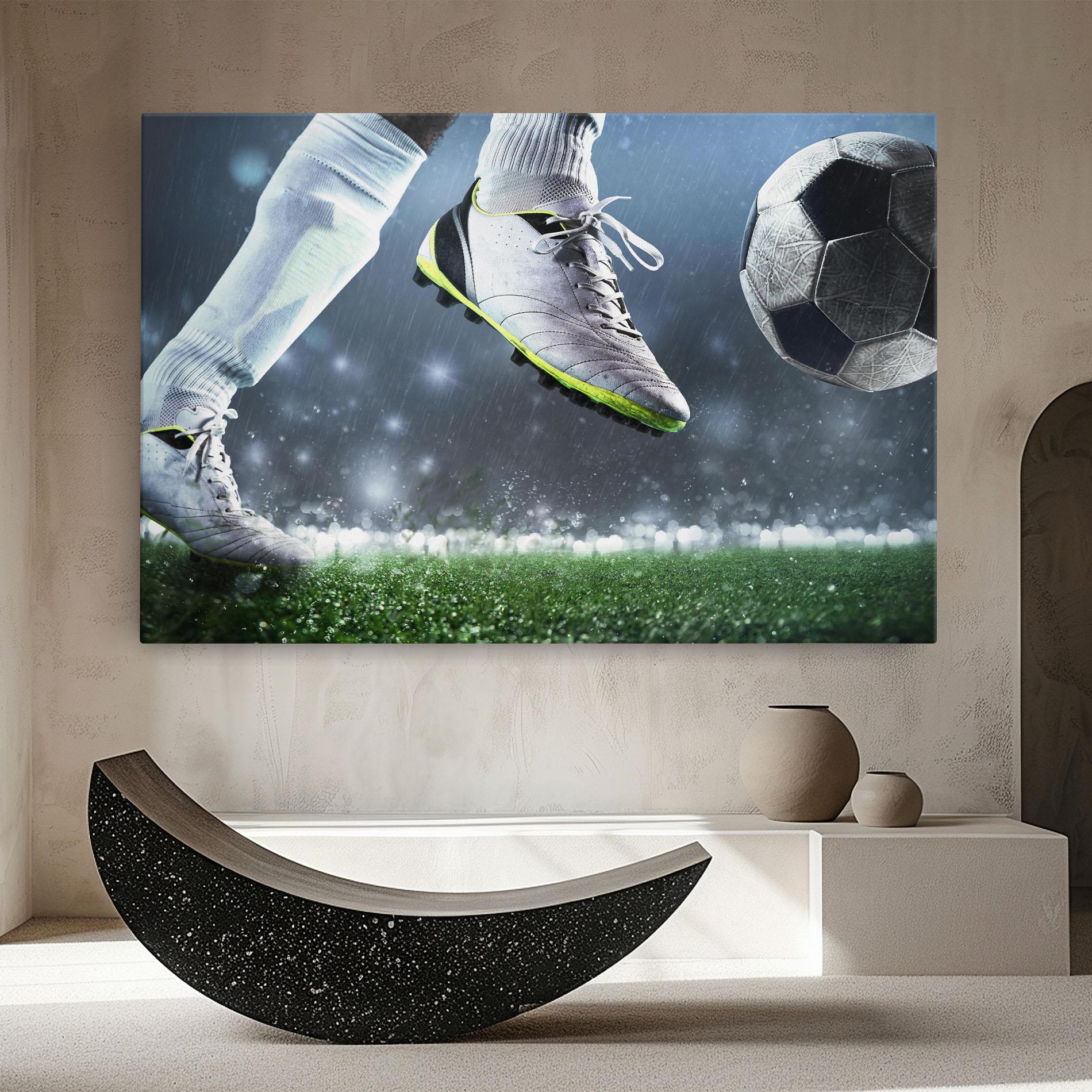 Vászonkép Close Up Football Scene mockup 8