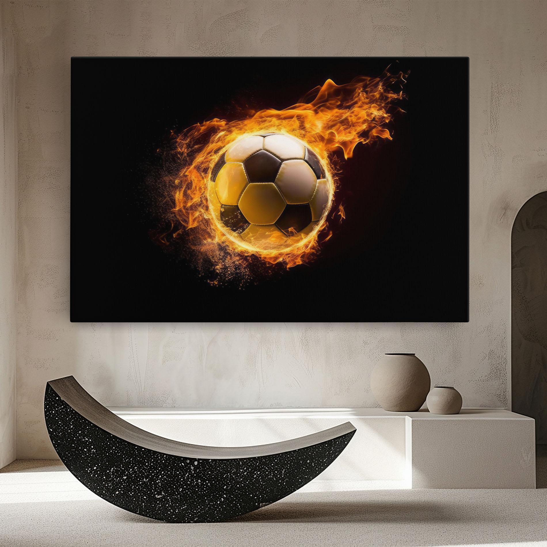Vászonkép Fire Football mockup 8