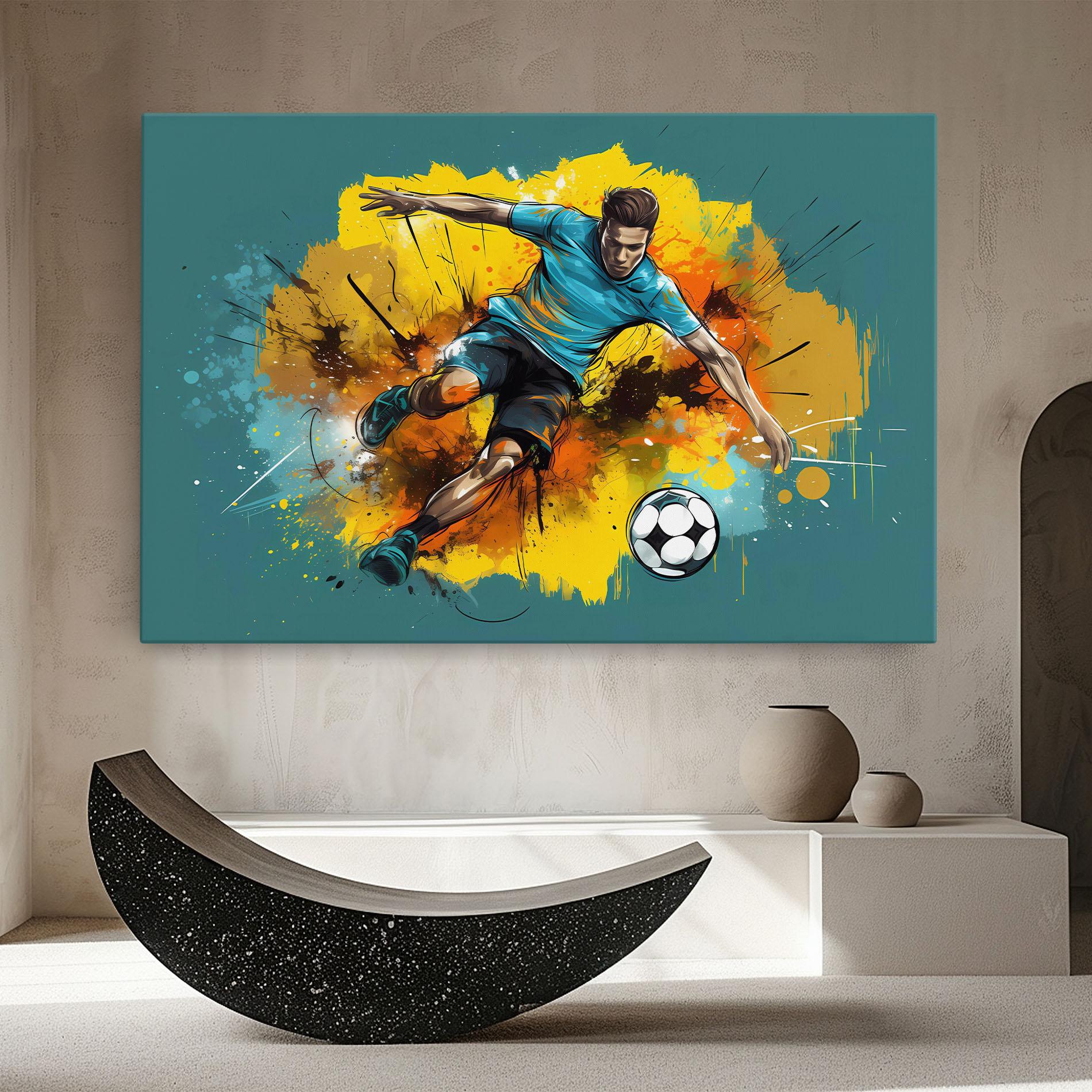 Vászonkép Football Player Painting mockup 8