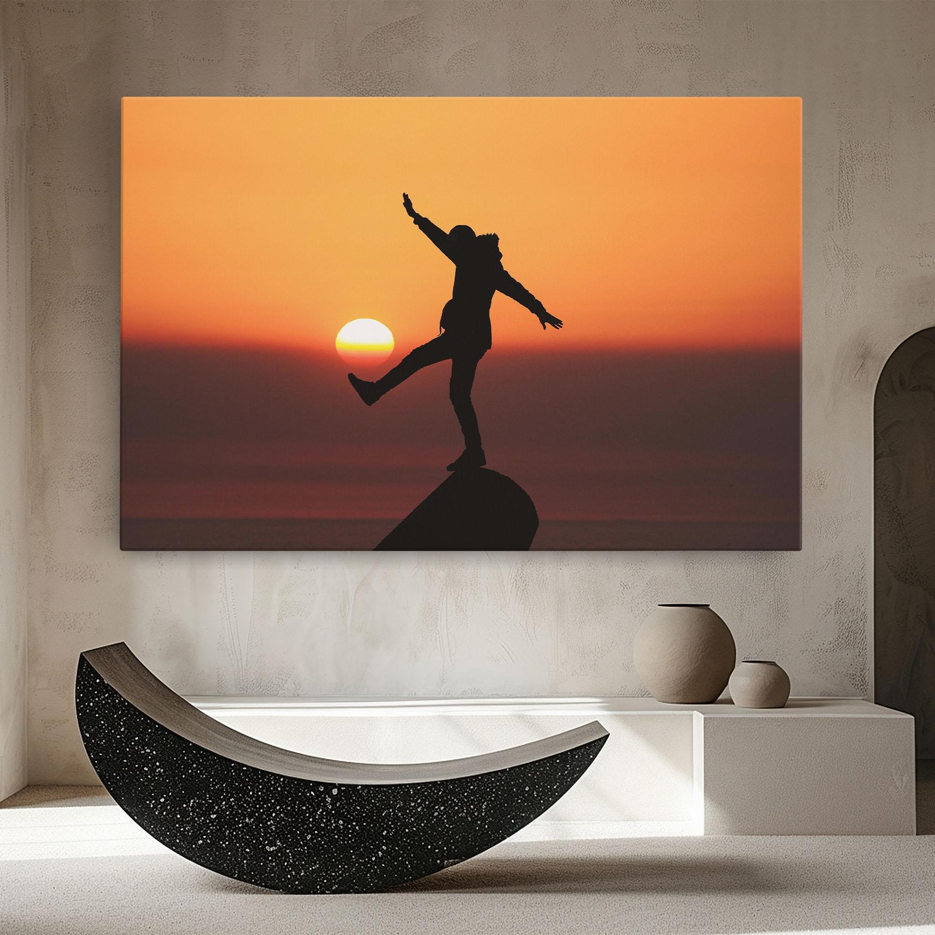 Vászonkép Football With The Sun mockup 8