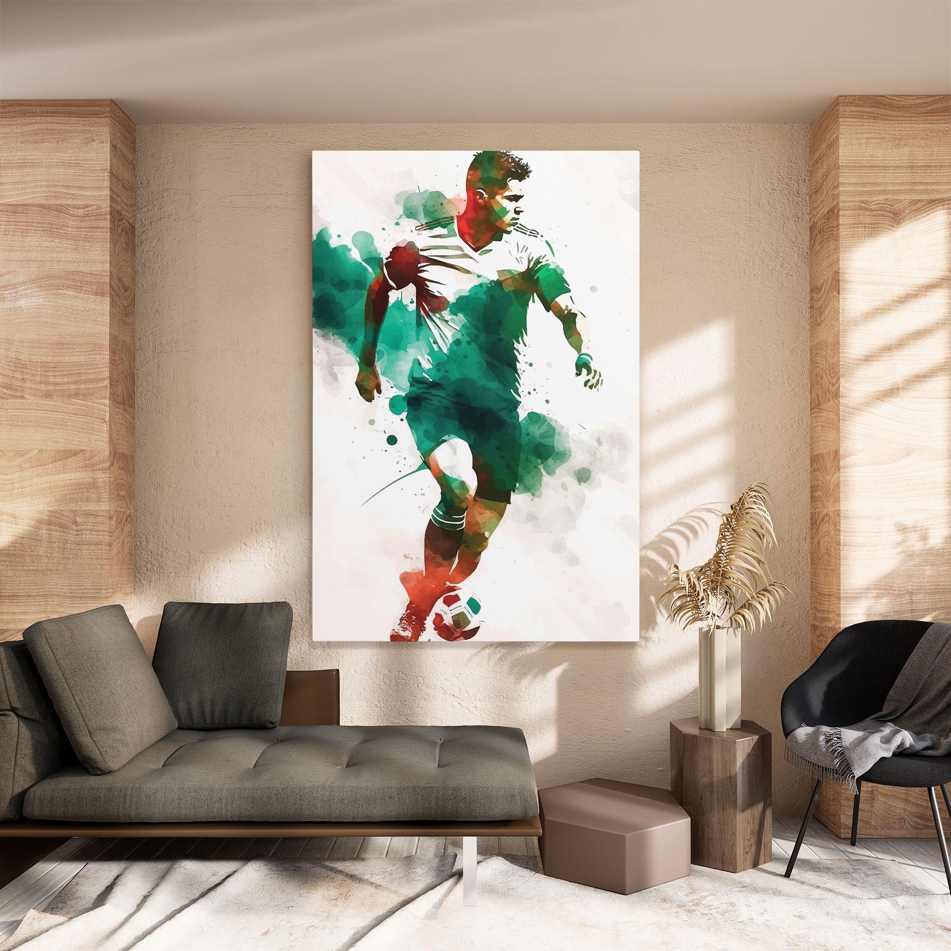 Vászonkép Green Football mockup 8