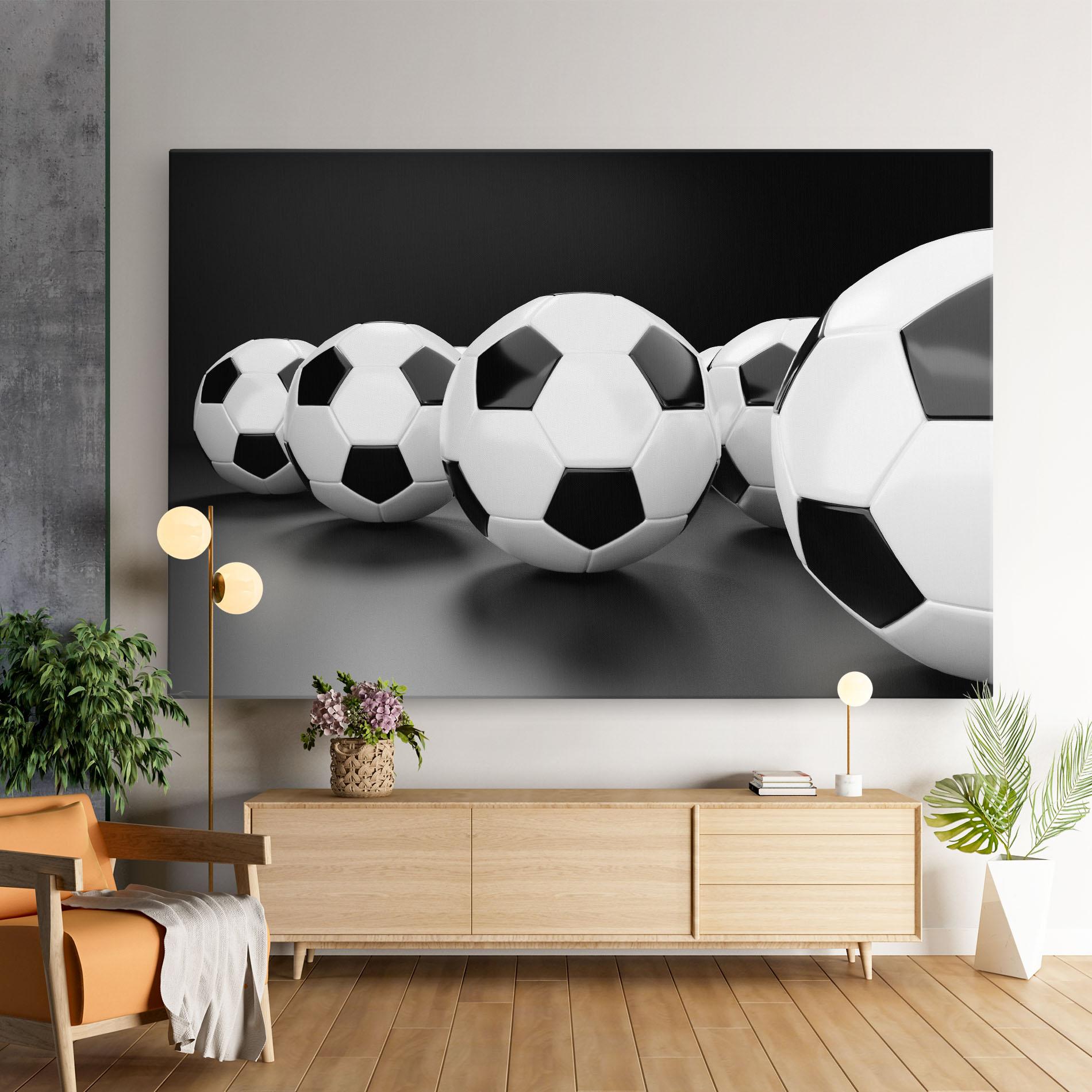Vászonkép Black White Football mockup 9