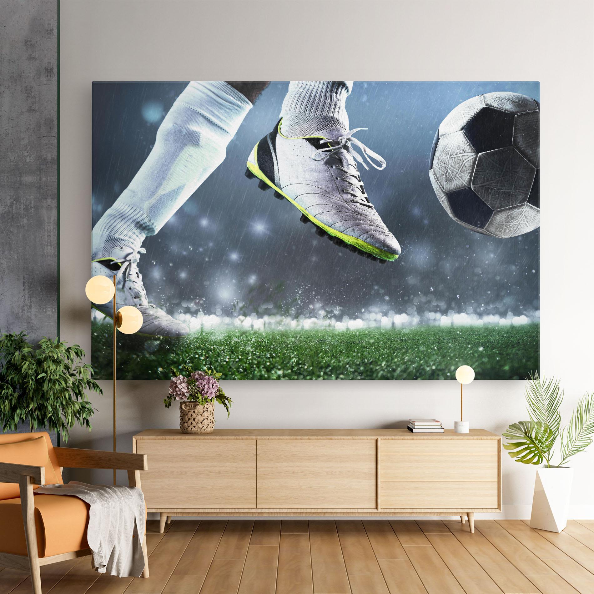 Vászonkép Close Up Football Scene mockup 9